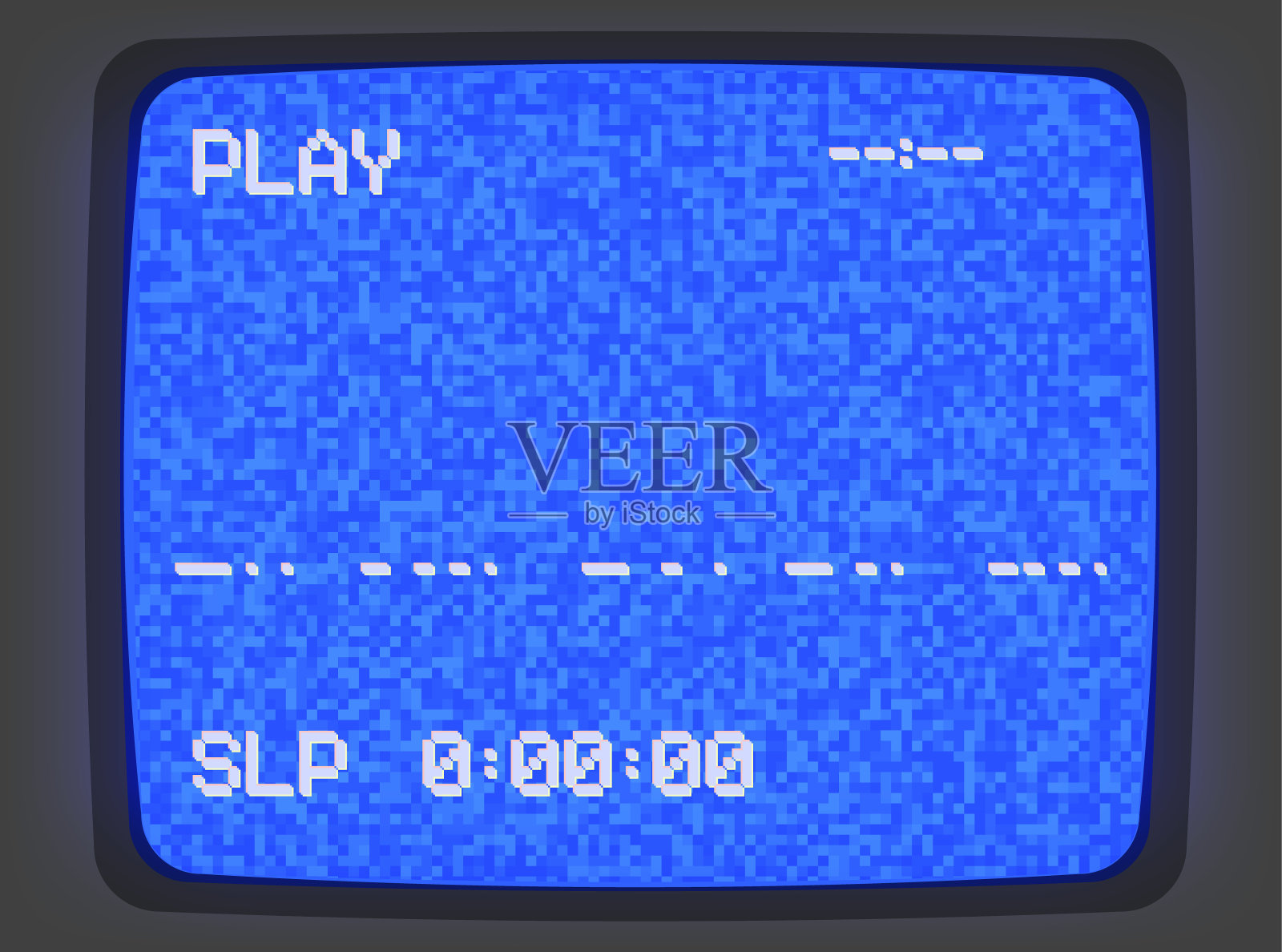 VHS屏幕噪音，蓝色的标志插画图片素材