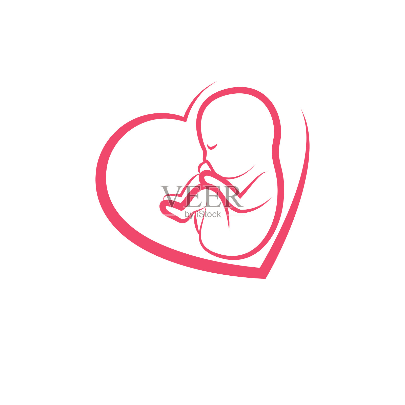 新生儿绘制矢量插图孤立在白色。天真的孩子，快乐的关怀理念。设计元素图片