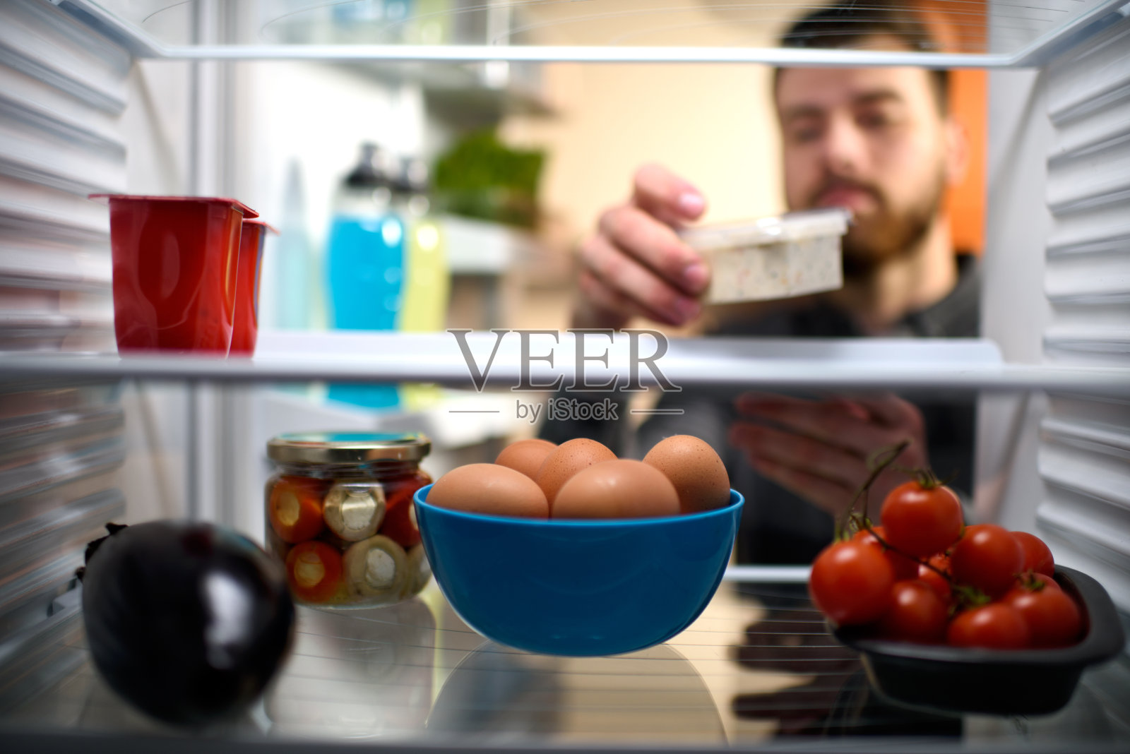 冰箱里的食物照片摄影图片