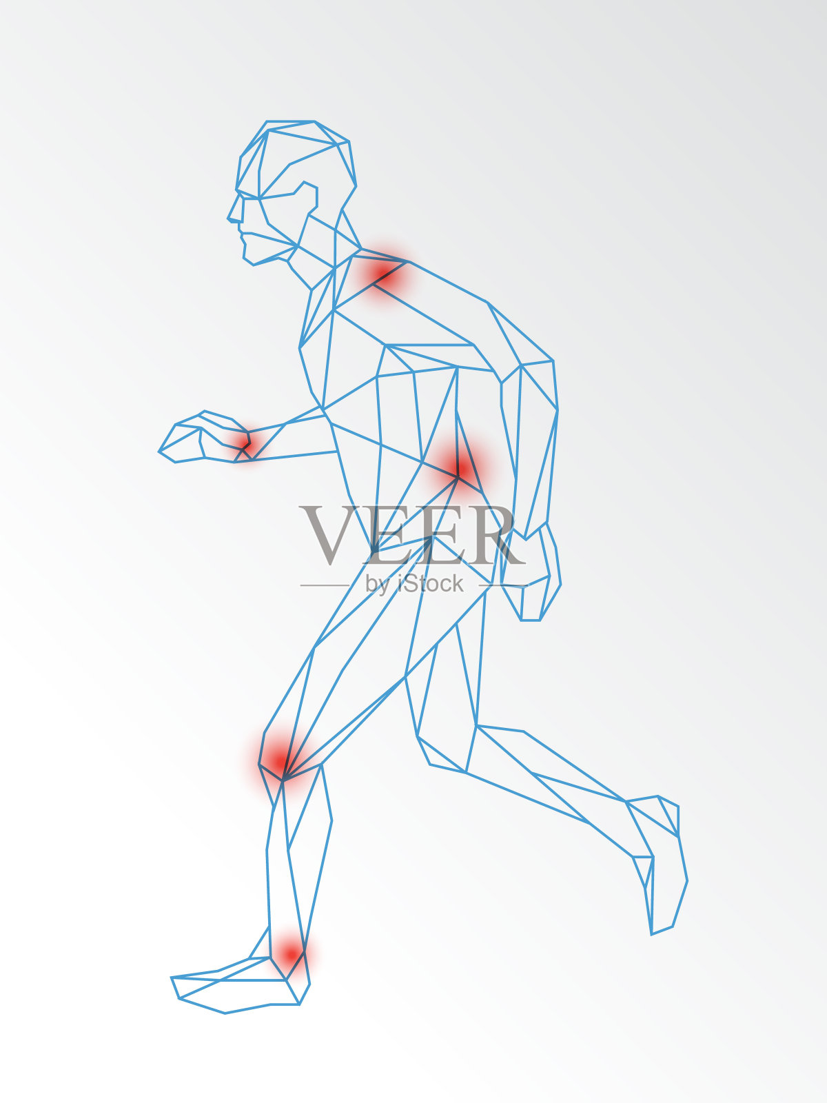 关节疼痛病媒医学演示在跑步的人插画图片素材