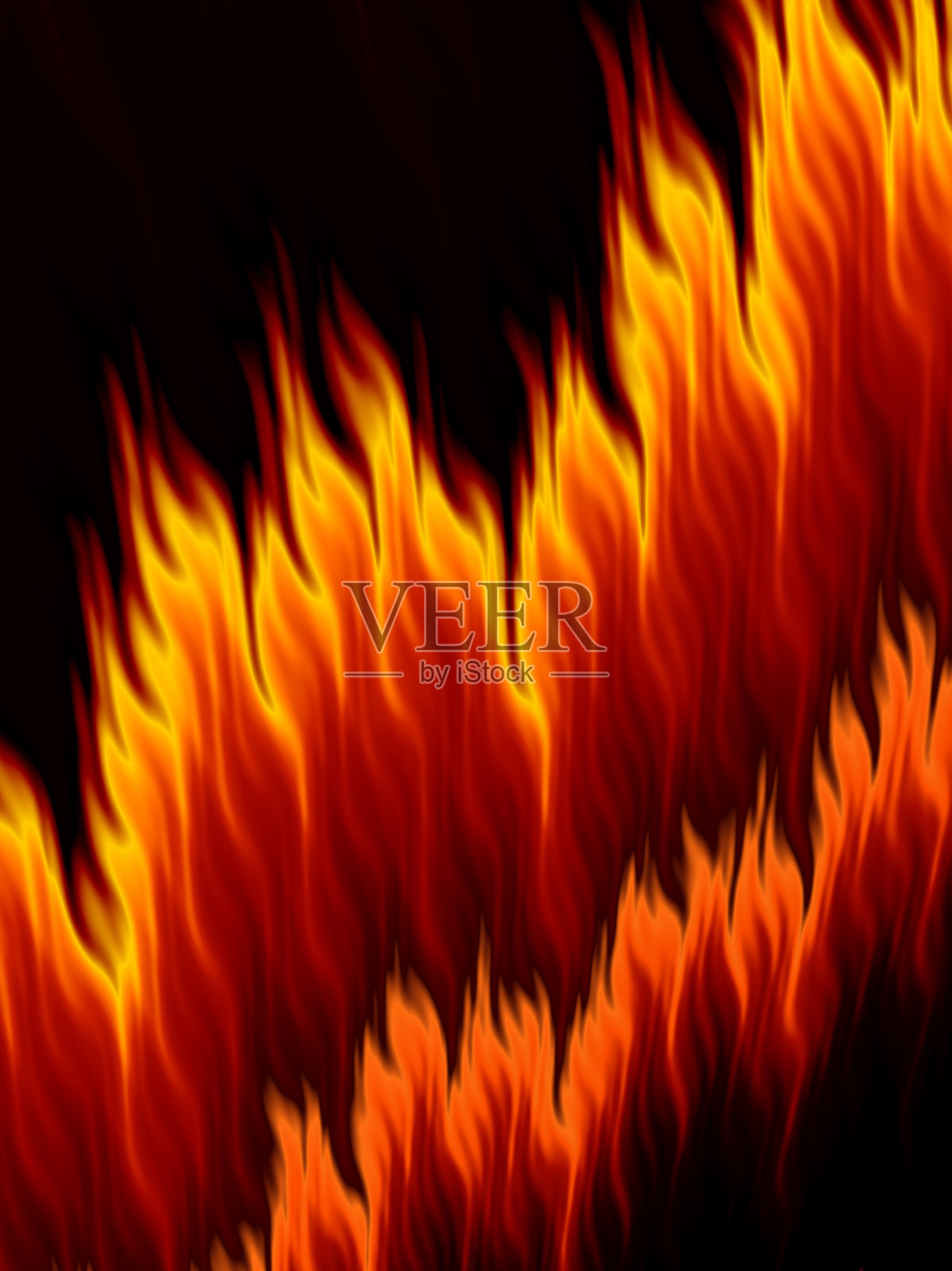 抽象明亮的火焰火焰在黑色的背景设计元素图片