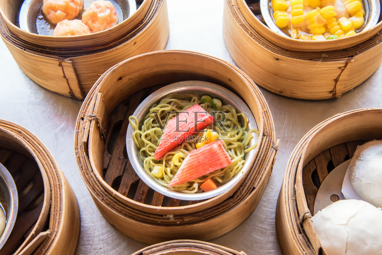 美味茶，竹蒸点心，中国菜照片摄影图片