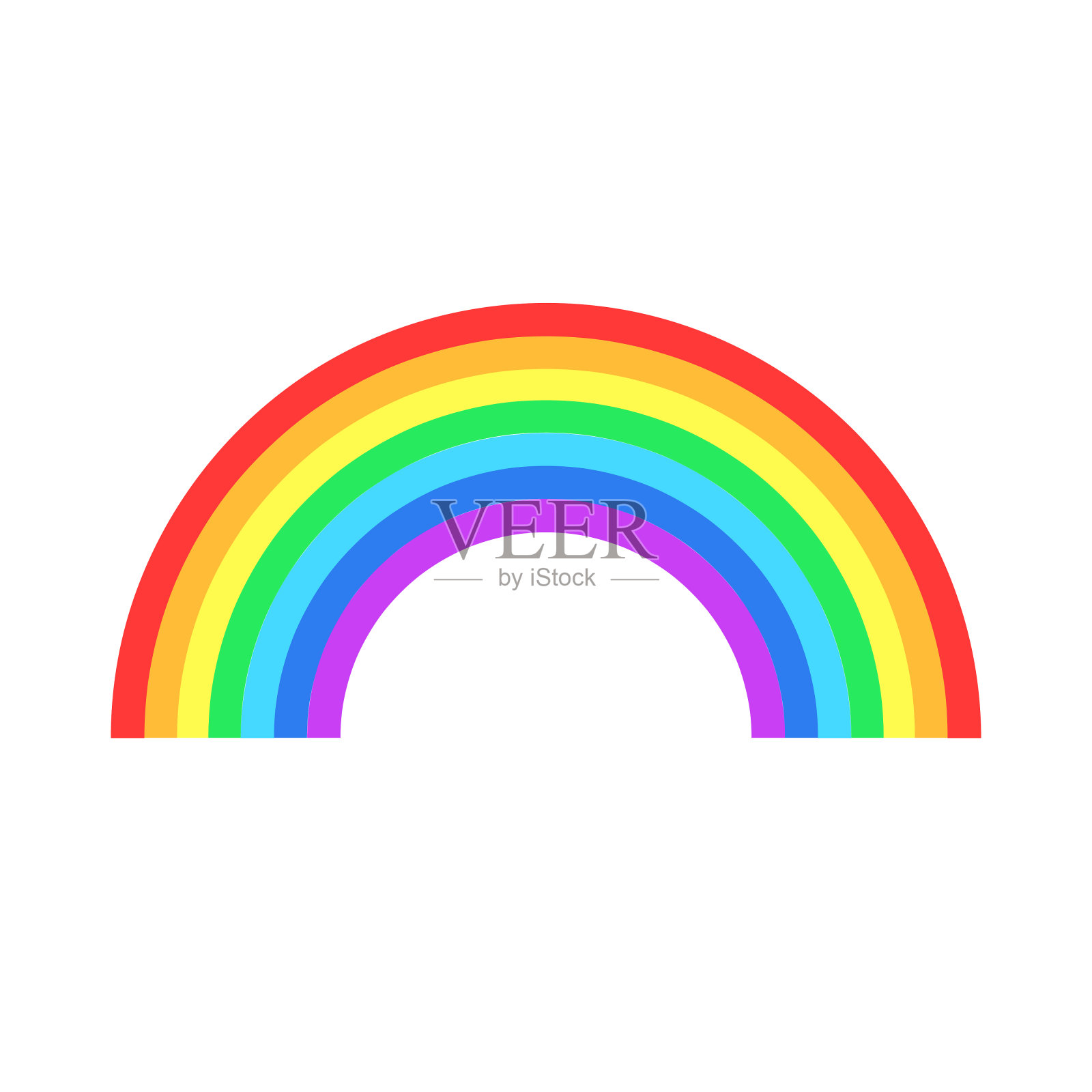 彩色彩虹或彩色光谱平面图标的应用程序和网站图标素材