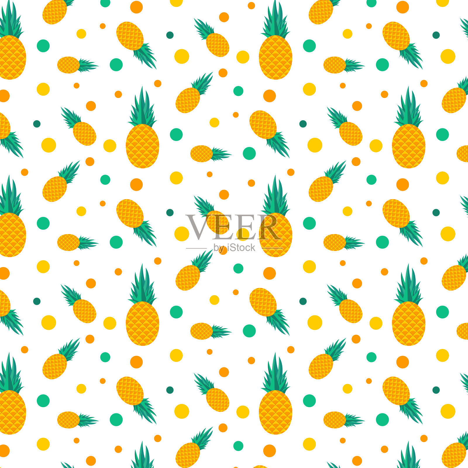 夏季热带菠萝插画图片素材
