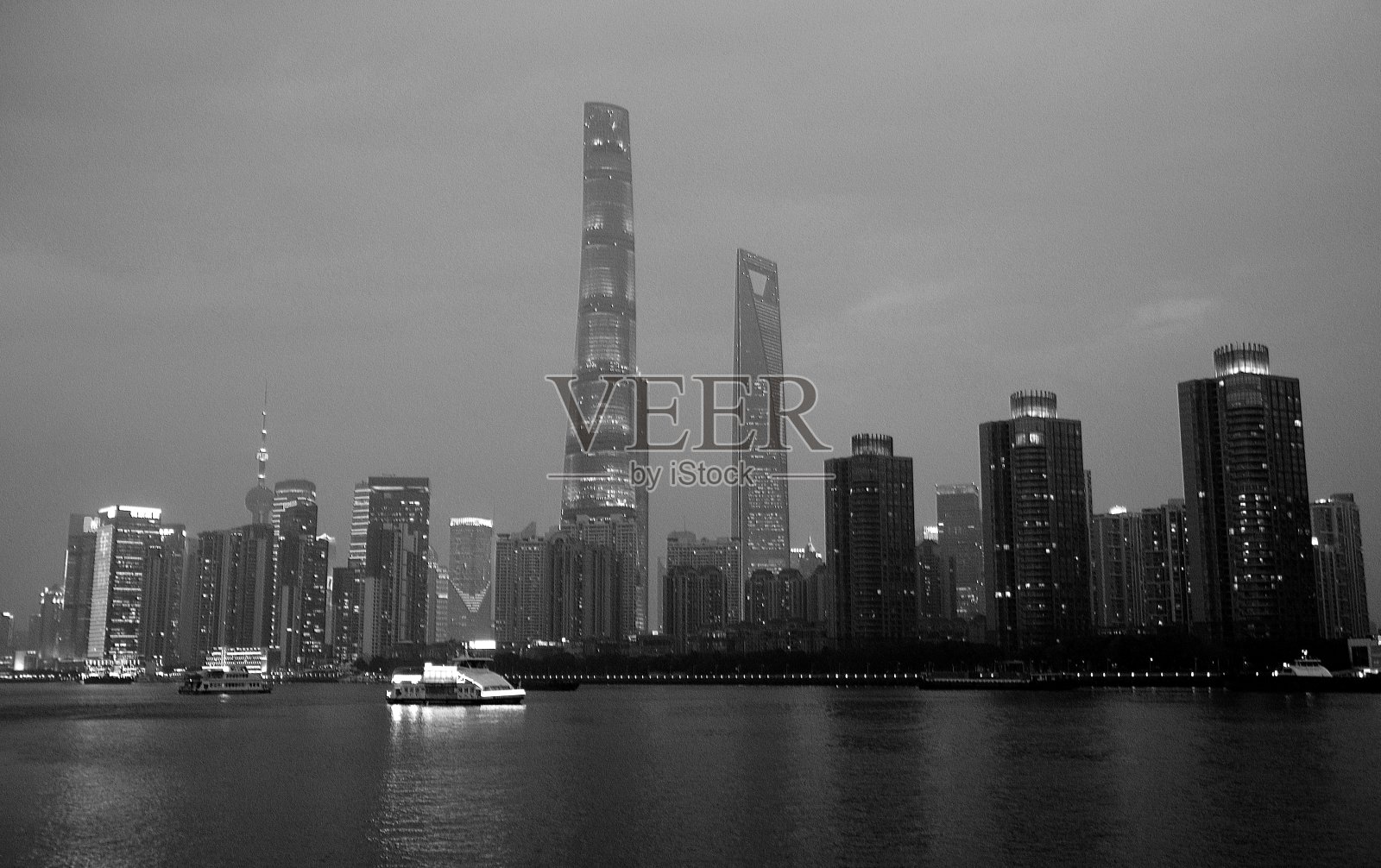 暮色中的上海，中国照片摄影图片