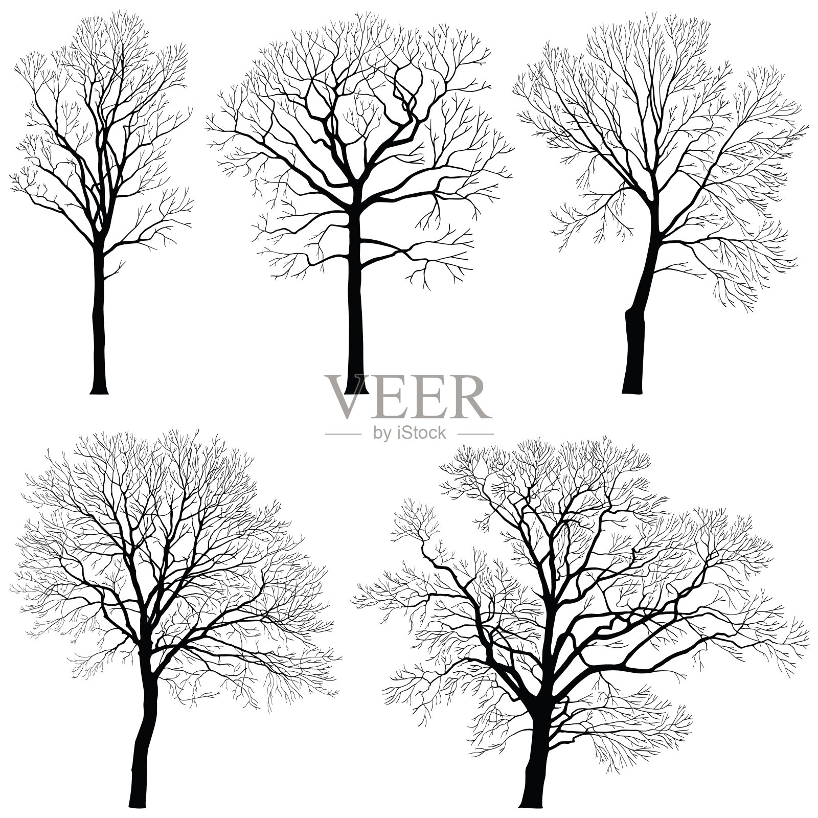 树的轮廓设计元素图片