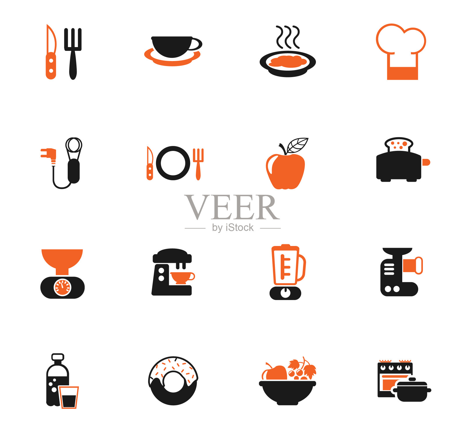 食物和厨房图标设置图标素材