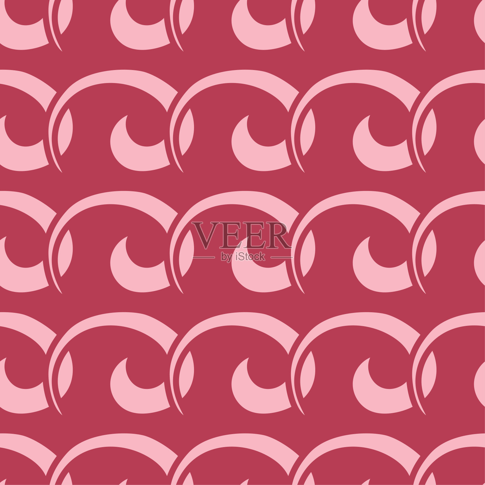 红色和淡粉色的几何点缀。无缝模式插画图片素材