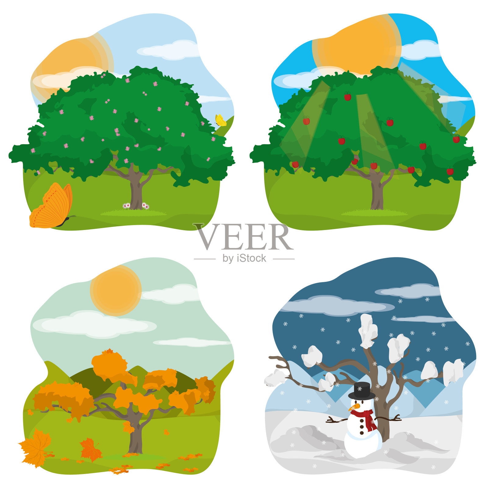 自然季节的设计插画图片素材