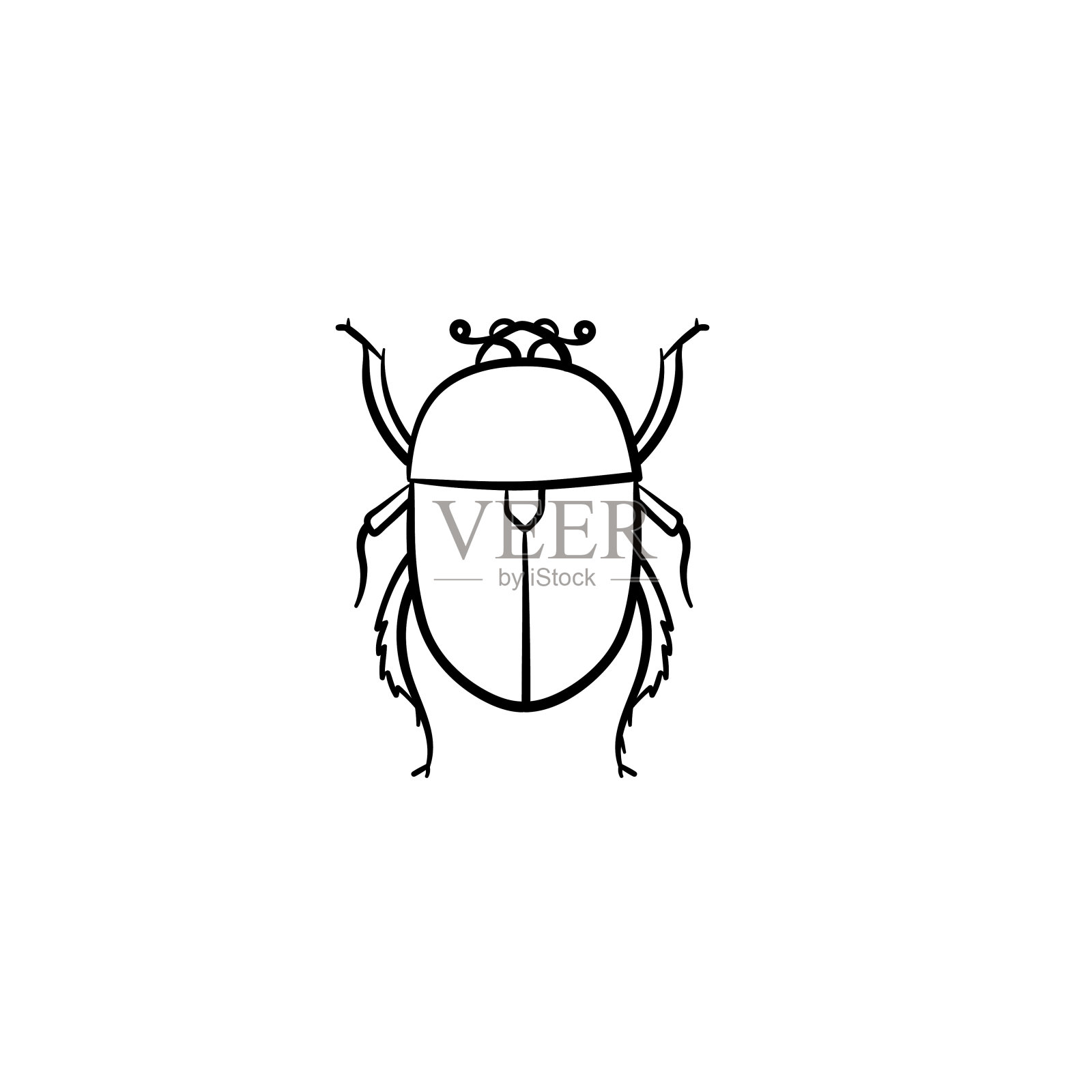 科罗拉多州马铃薯甲虫手绘草图图标设计元素图片