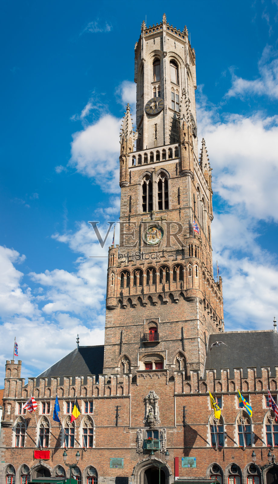 布鲁日钟楼，比利时布鲁日的建筑照片摄影图片