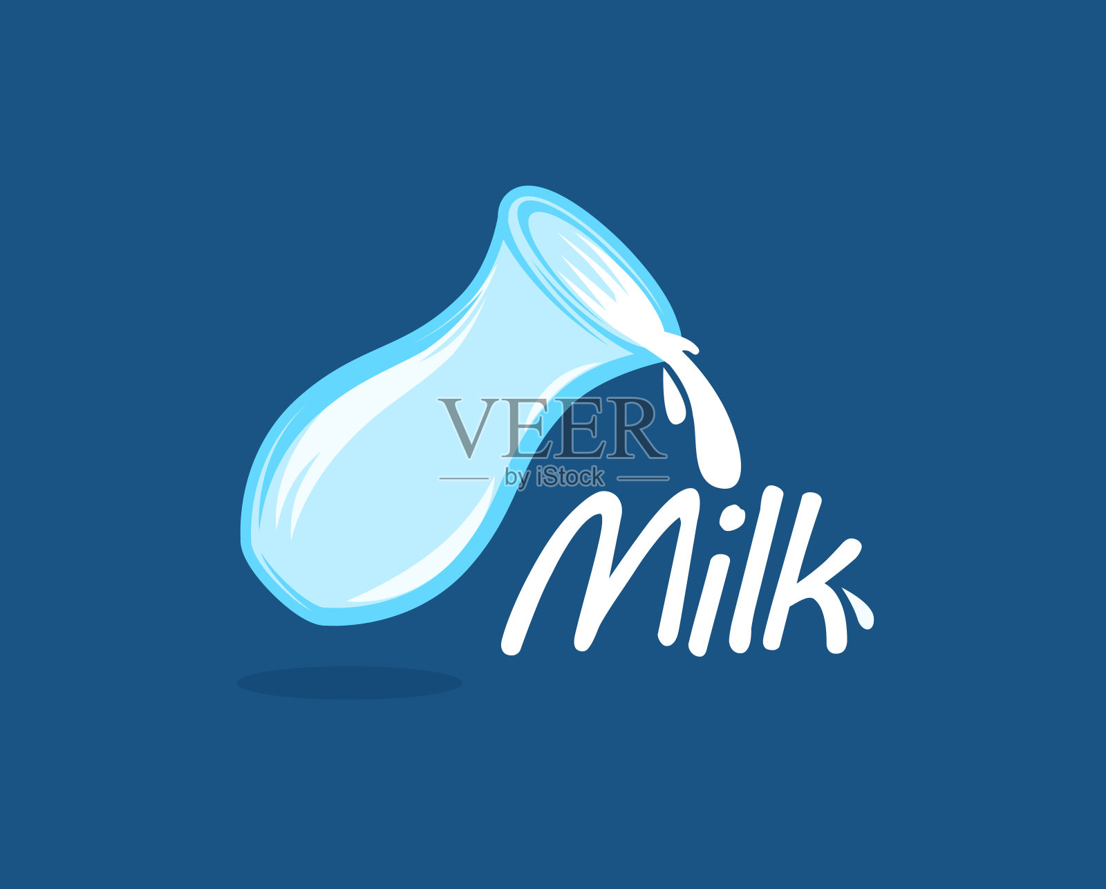 牛奶店标志插画图片素材