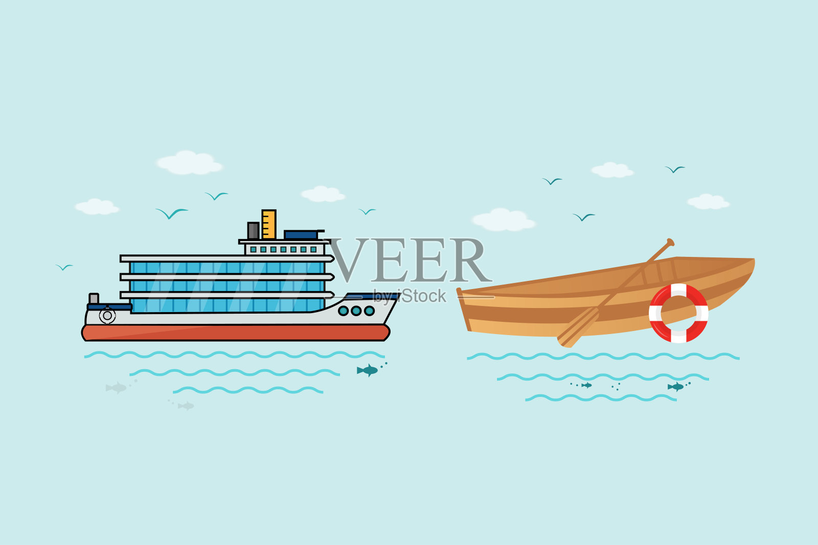 收藏航海车辆:帆船、船舰、船舰、奢侈品插画图片素材
