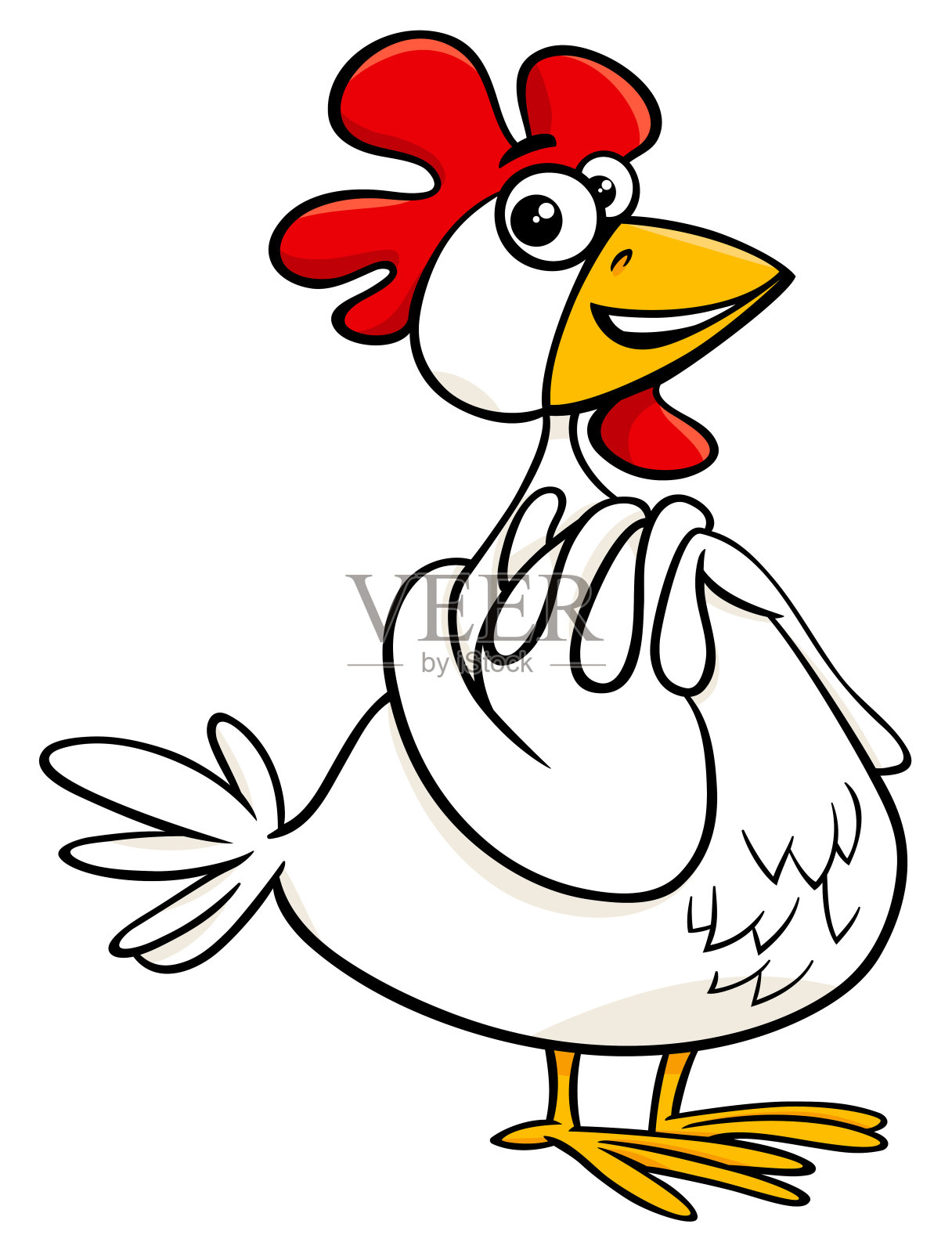 母鸡农场动物人物卡通插图设计元素图片