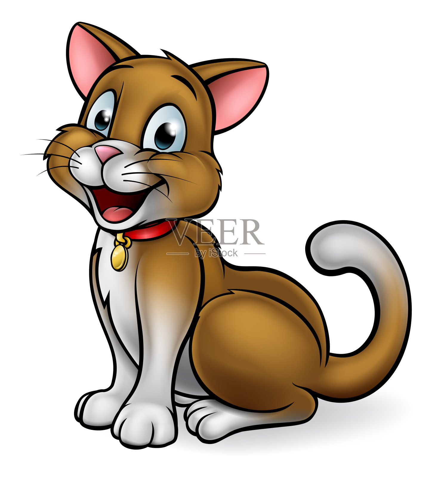 卡通宠物猫吉祥物插画图片素材