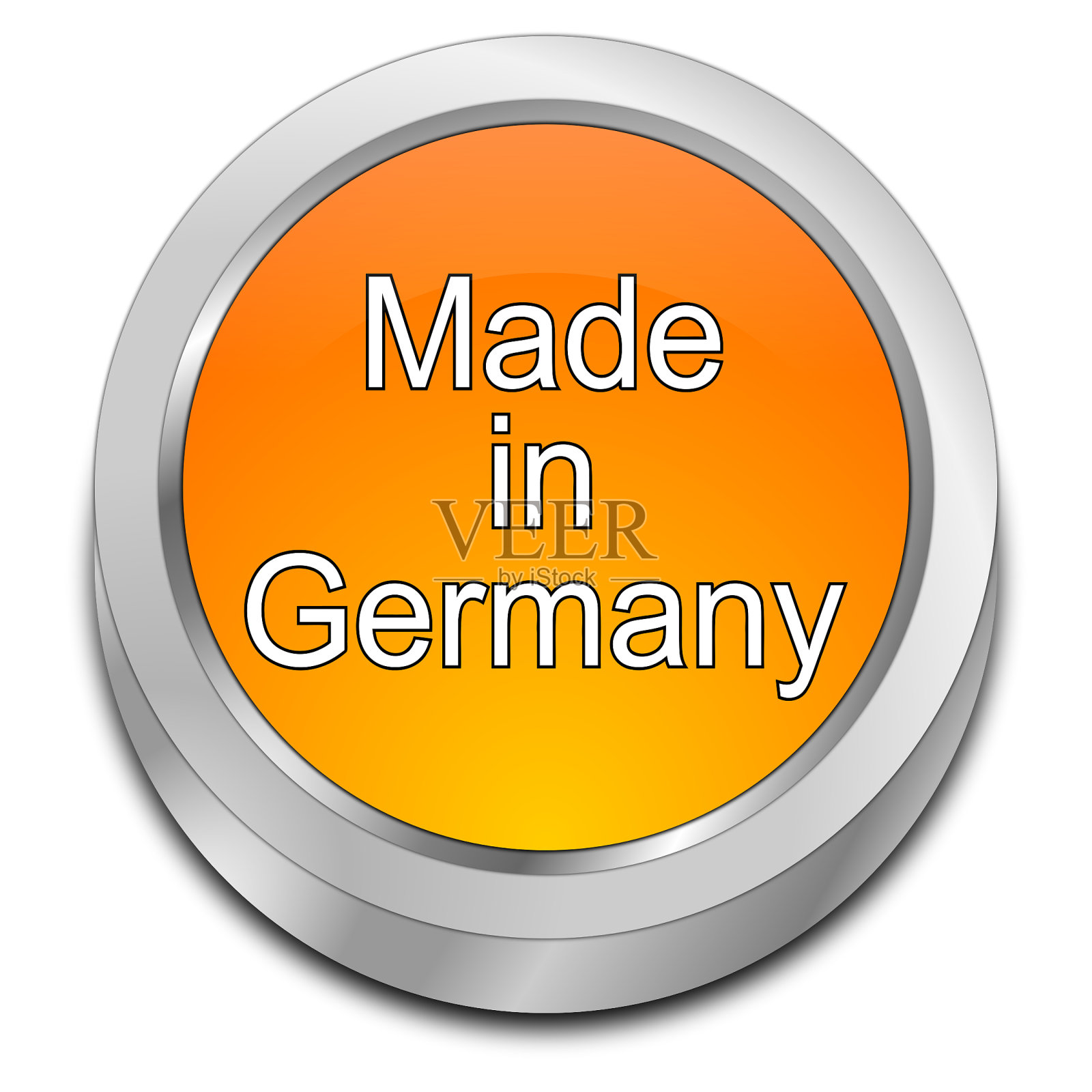 德国制造按钮- 3D插图照片摄影图片