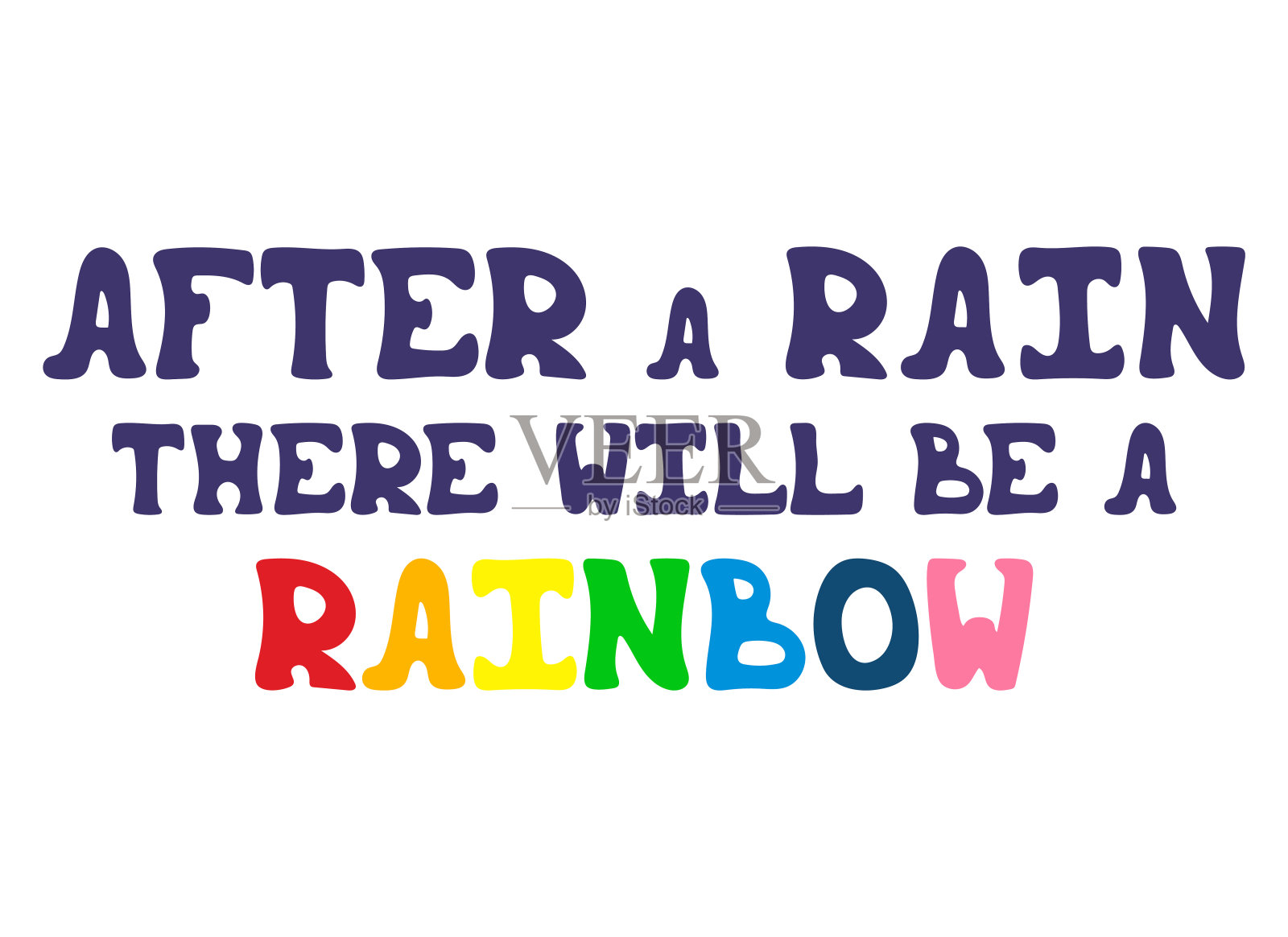 励志手绘短语-雨后，将会有彩虹。设计元素图片
