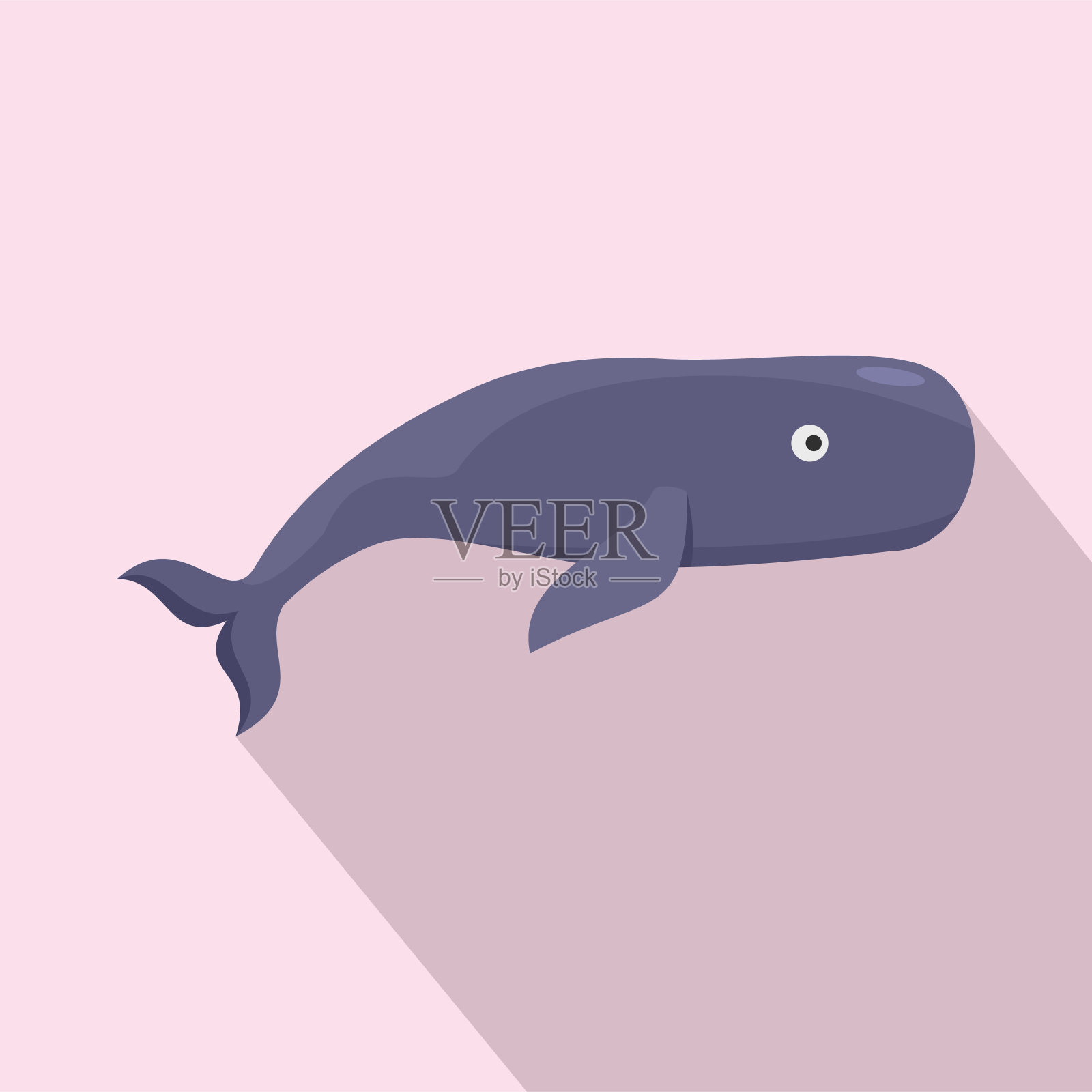 露脊鲸图标，平面风格设计元素图片
