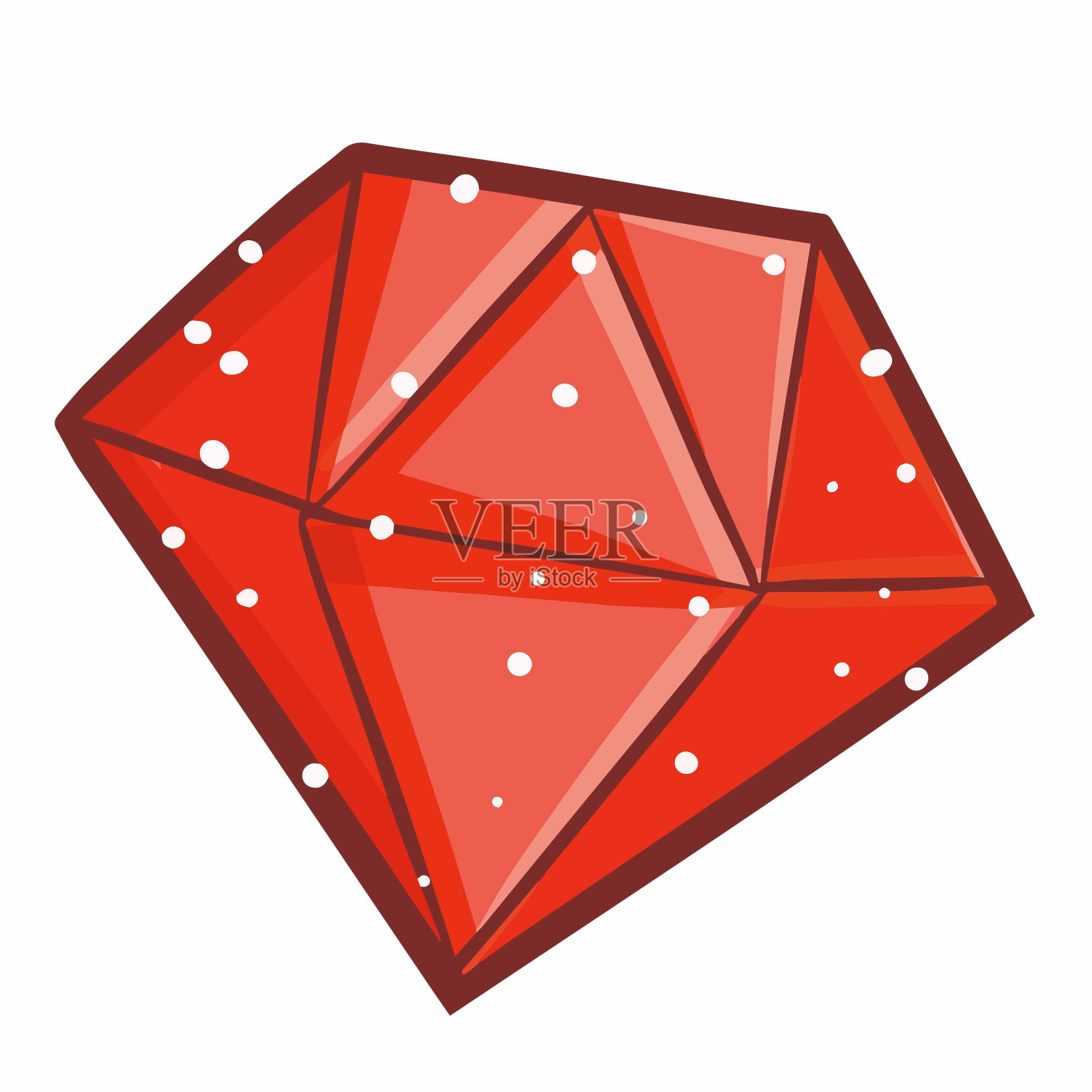 亮红色的钻石插画图片素材
