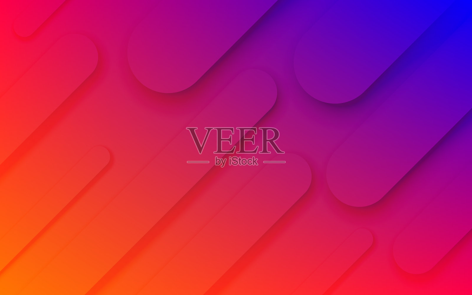 霓虹蓝色，橙色和紫色的液体梯度线背景与现代几何流体形状在动态运动的抽象颜色模式设计元素图片