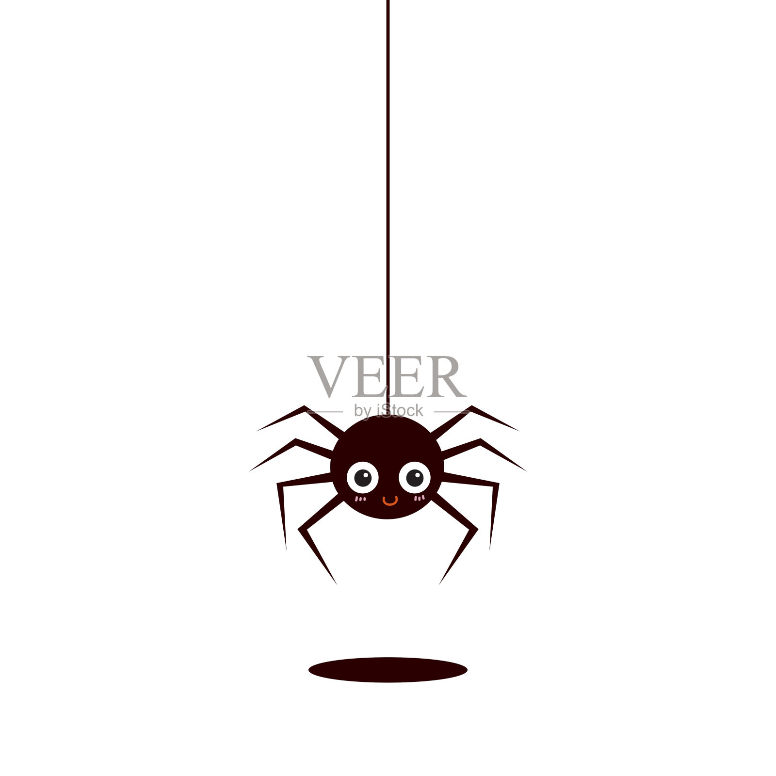 可爱的蜘蛛在白色的背景插画图片素材