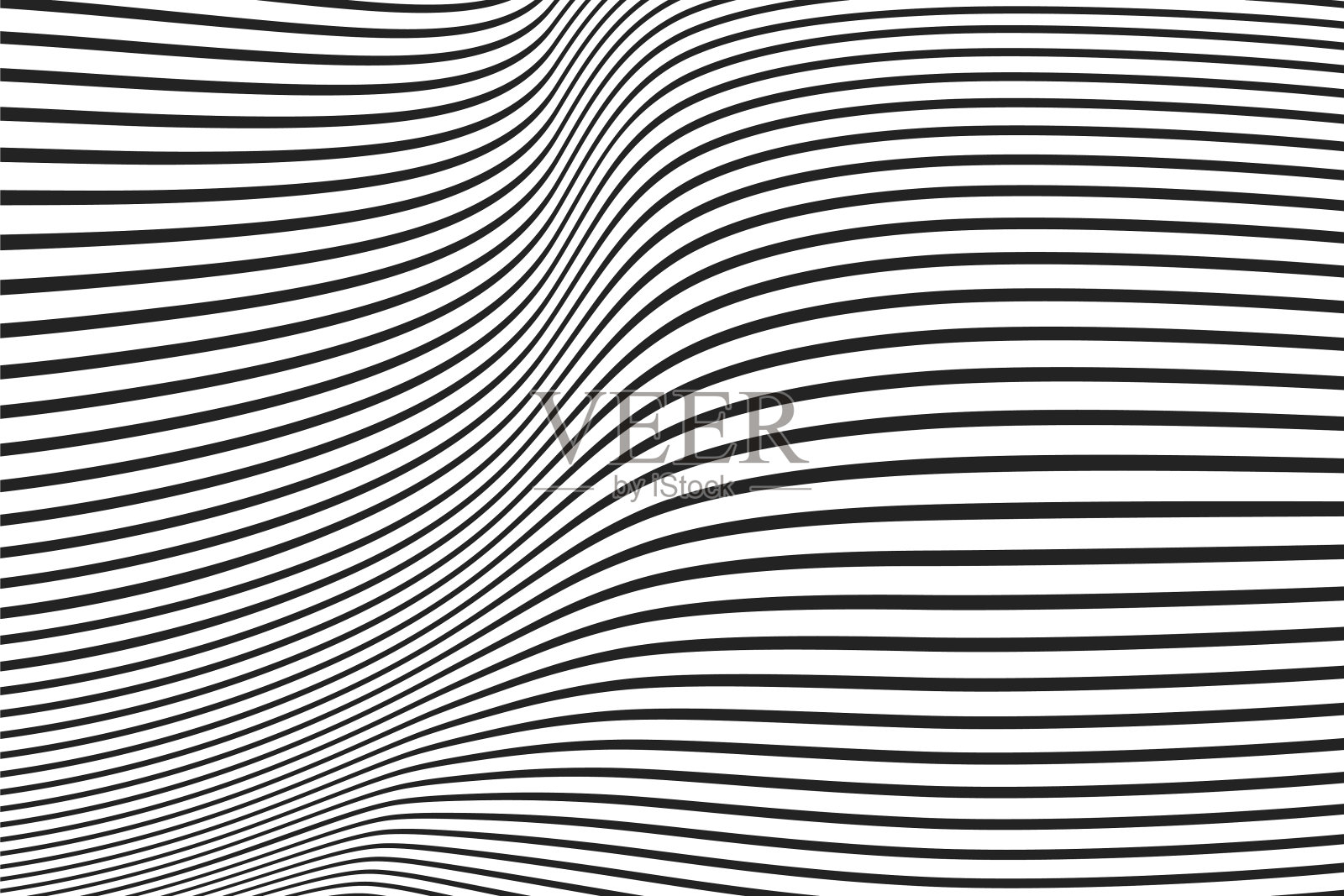 不同厚度的线条形成波浪状的表面插画图片素材