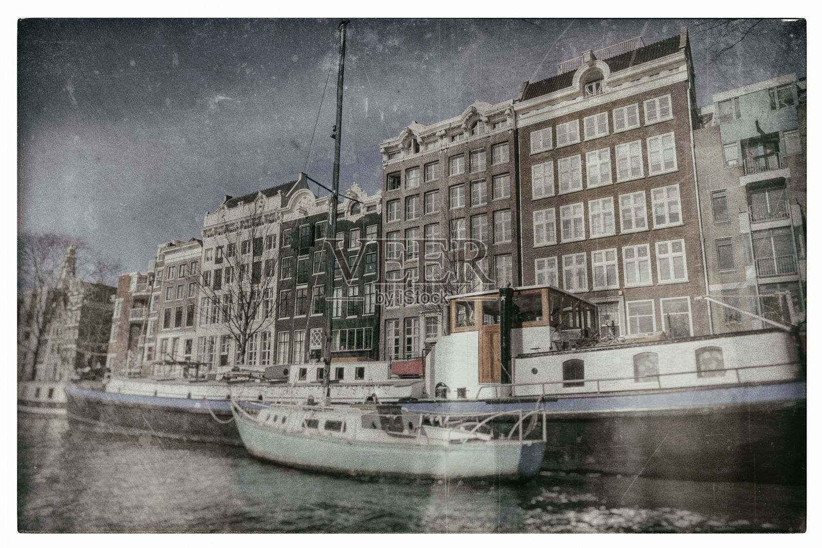 阿姆斯特丹怀旧的老照片。照片摄影图片