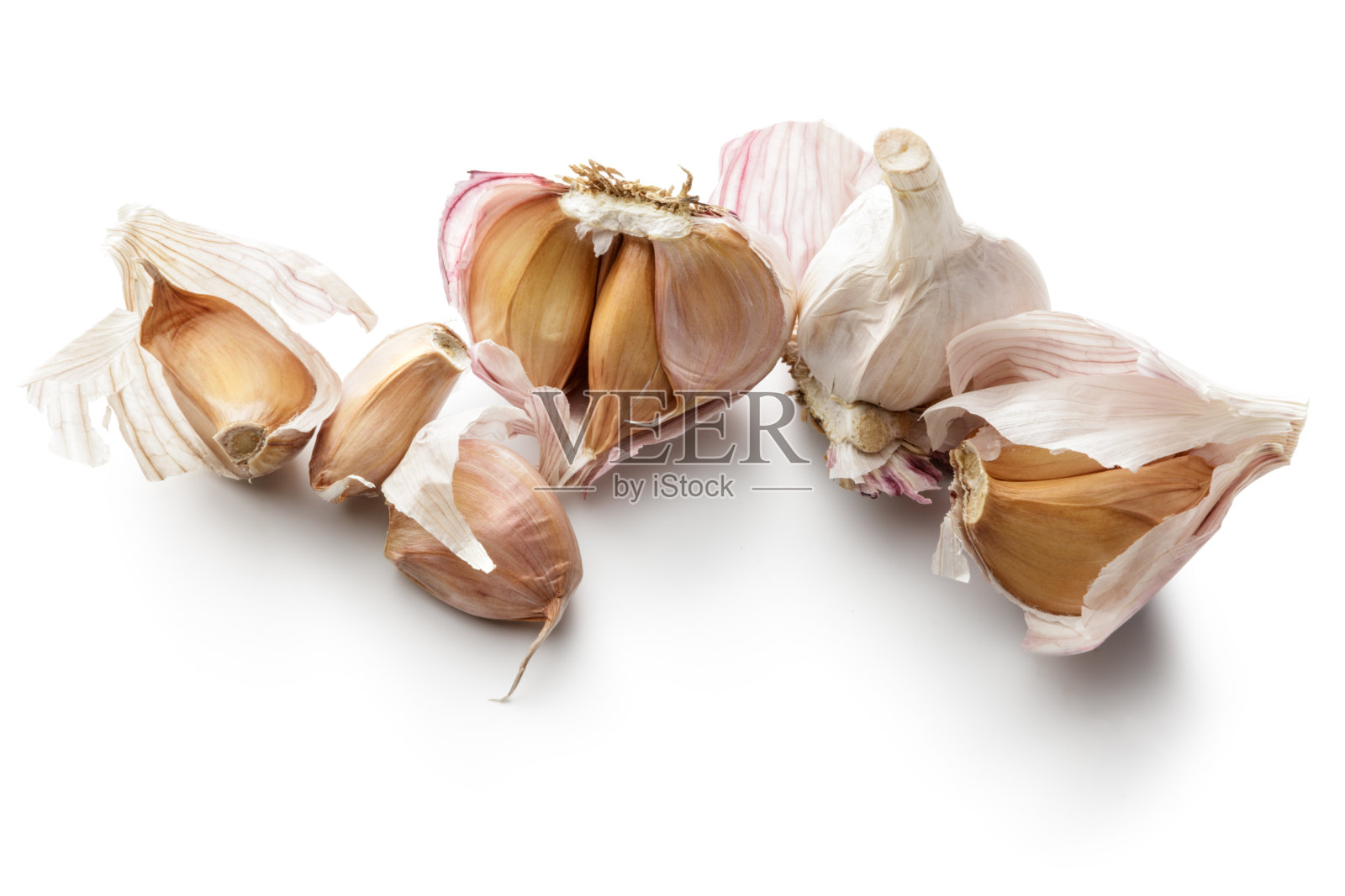蔬菜:白色背景上孤立的大蒜照片摄影图片