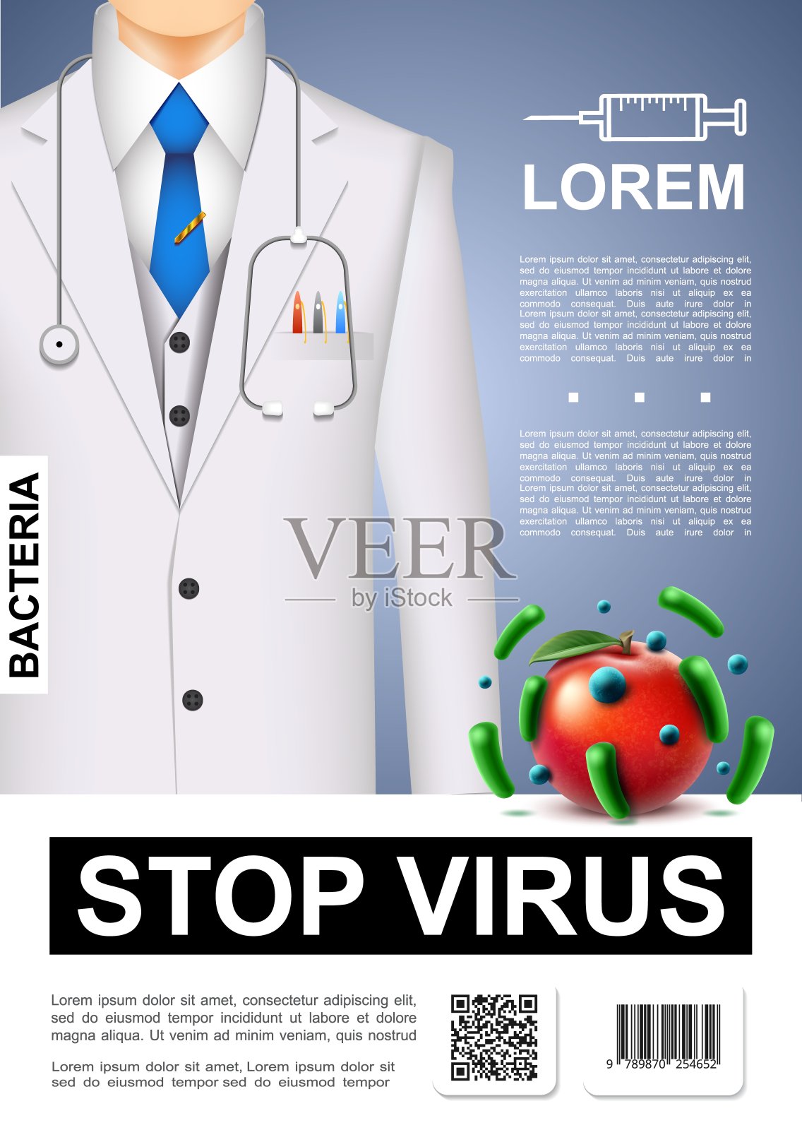 逼真的Stop病毒海报插画图片素材
