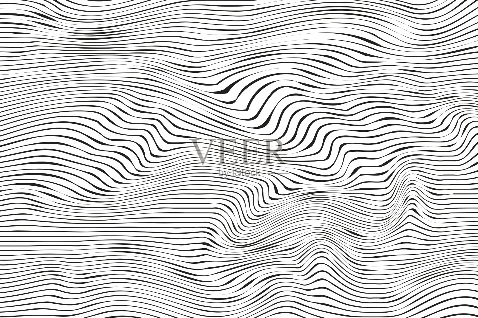 矢量抽象装饰背景与波浪条纹插画图片素材