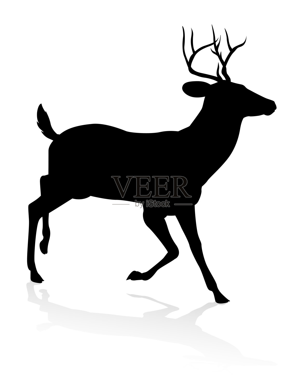 鹿动物剪影设计元素图片