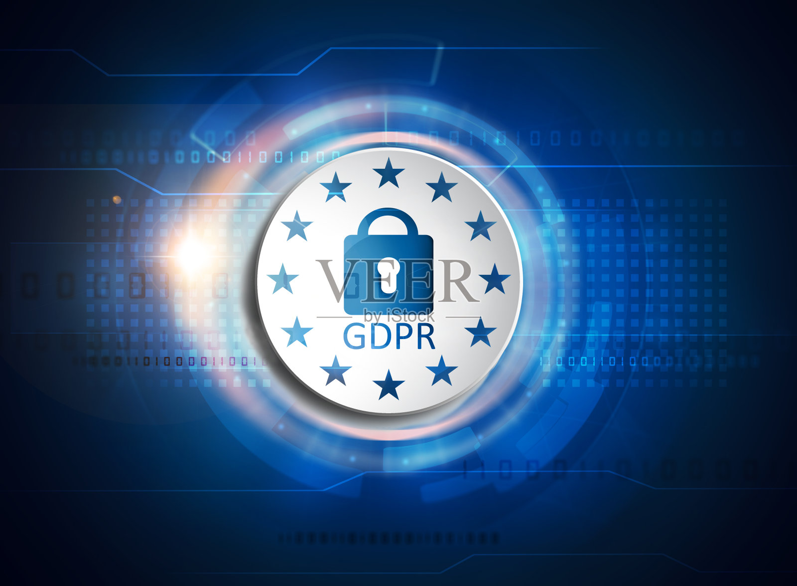 GDPR通用数据保护法规插画图片素材