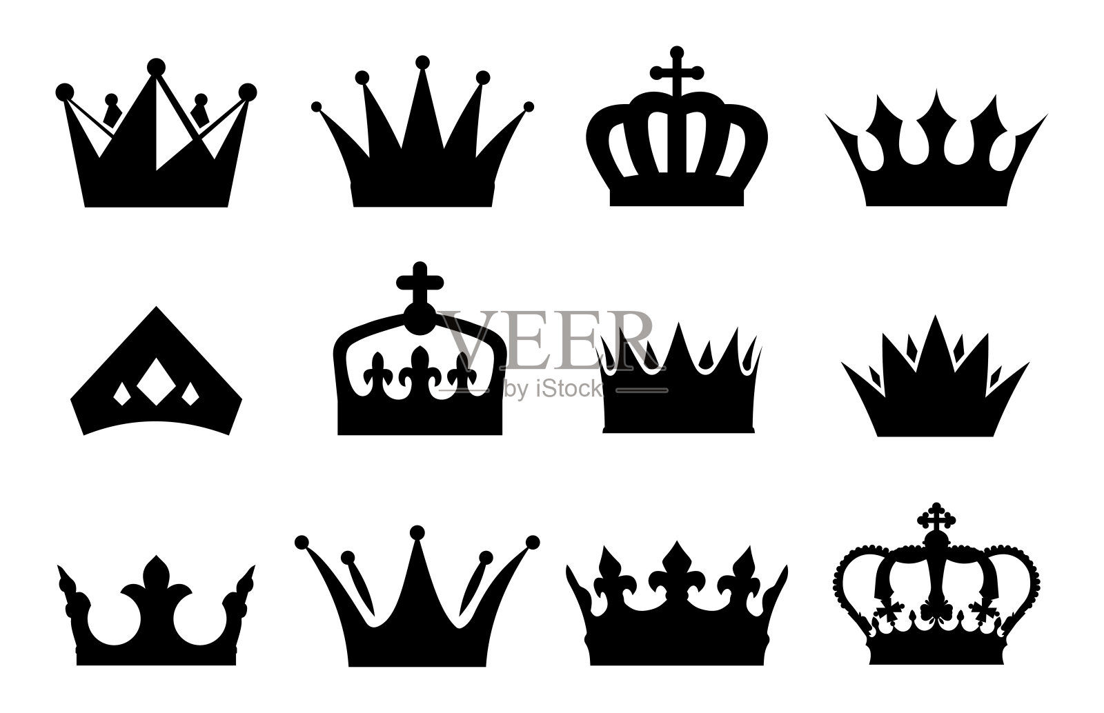 皇冠集向量插画图片素材