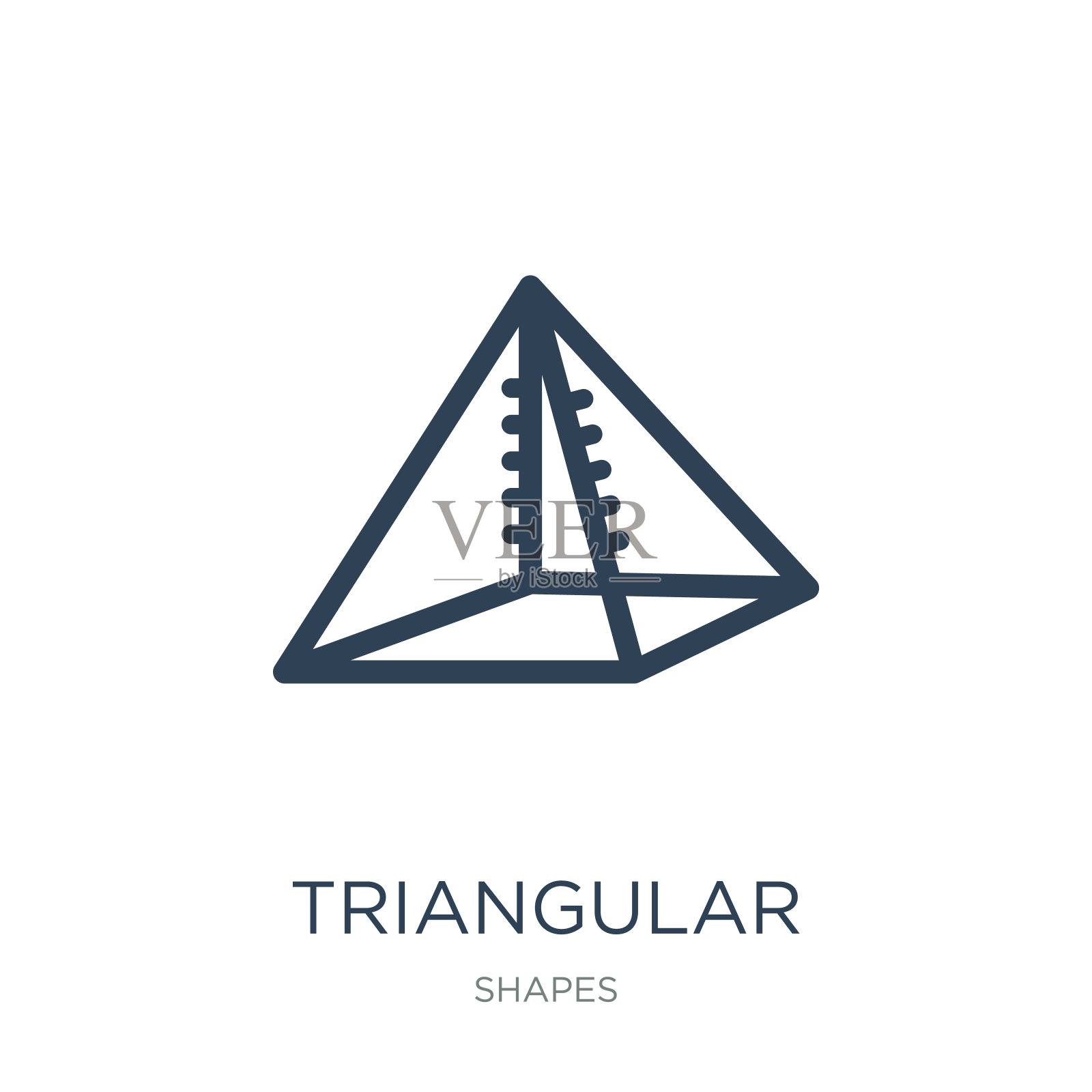 三角形金字塔体积形状的图标矢量在白色的背插画图片素材