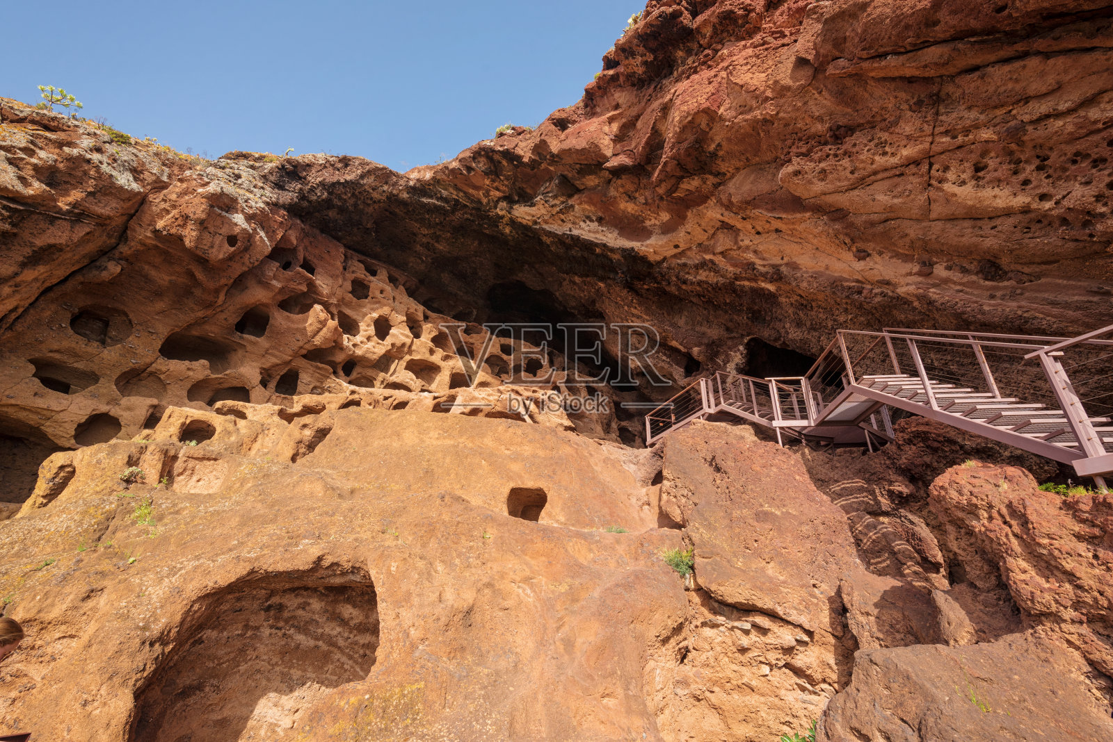考古遗址，加那利群岛大加那利的土著洞穴。照片摄影图片