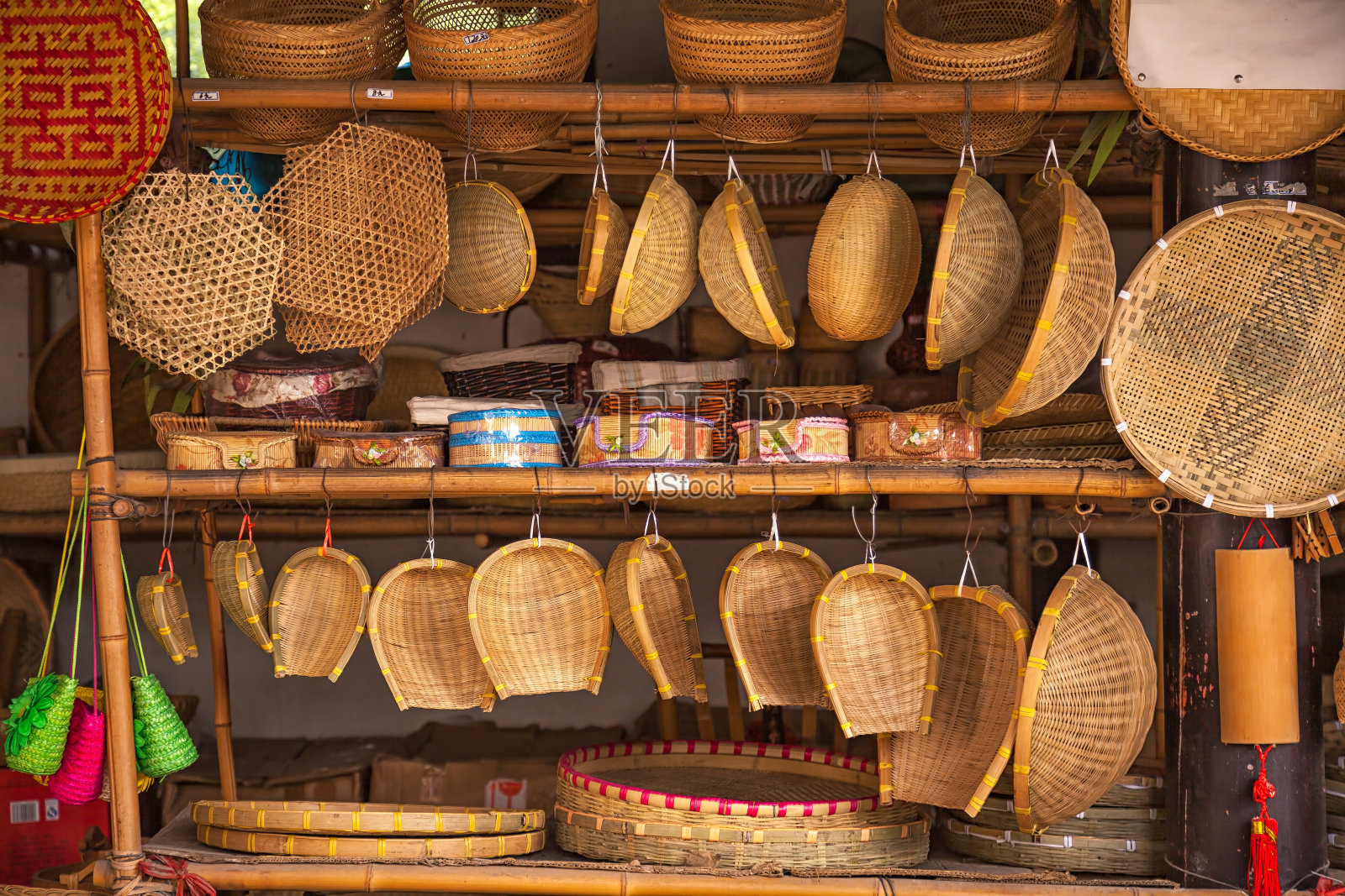 中国传统竹制品照片摄影图片