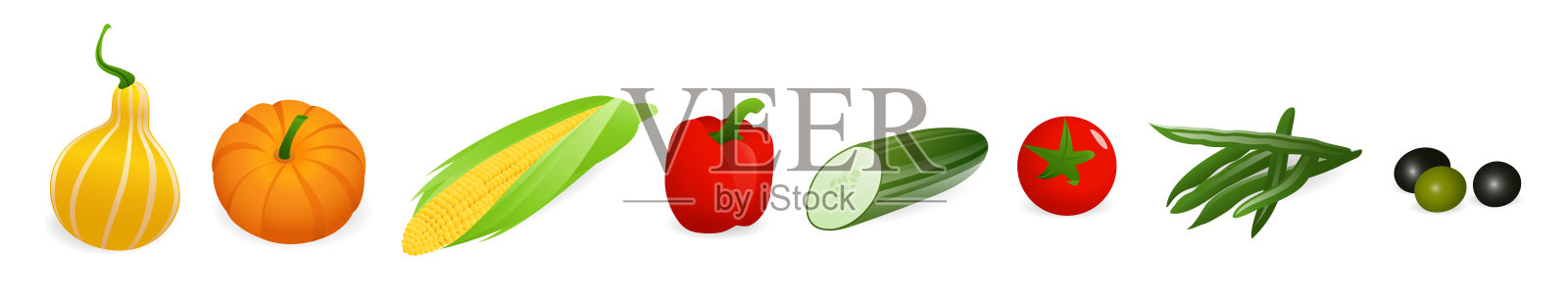 矢量蔬菜被隔离在白色背景上设计元素图片