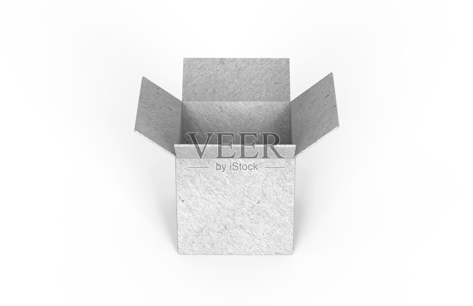 空白的白色瓦楞纸箱孤立的白色背景，3d插图照片摄影图片