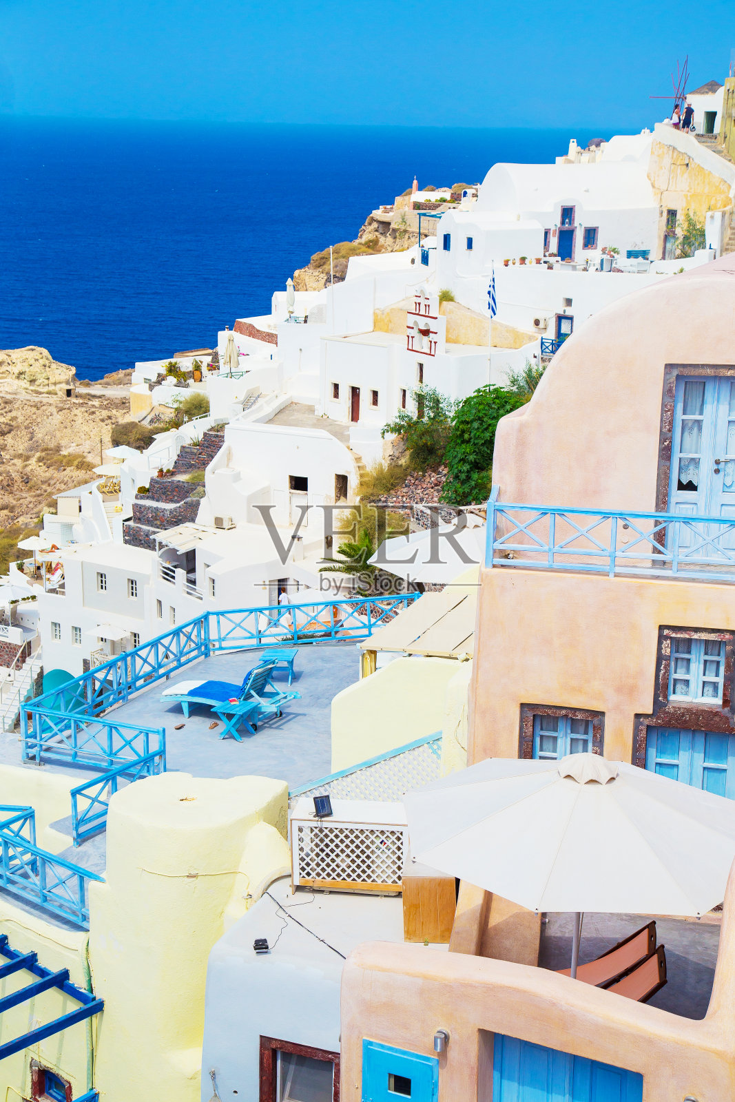 希腊圣托里尼岛迷人的景色照片摄影图片