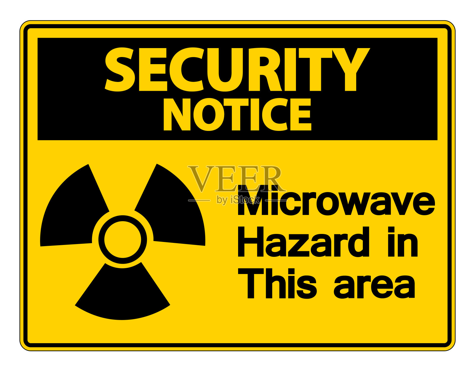 安全通知微波危险标志在白色背景插画图片素材