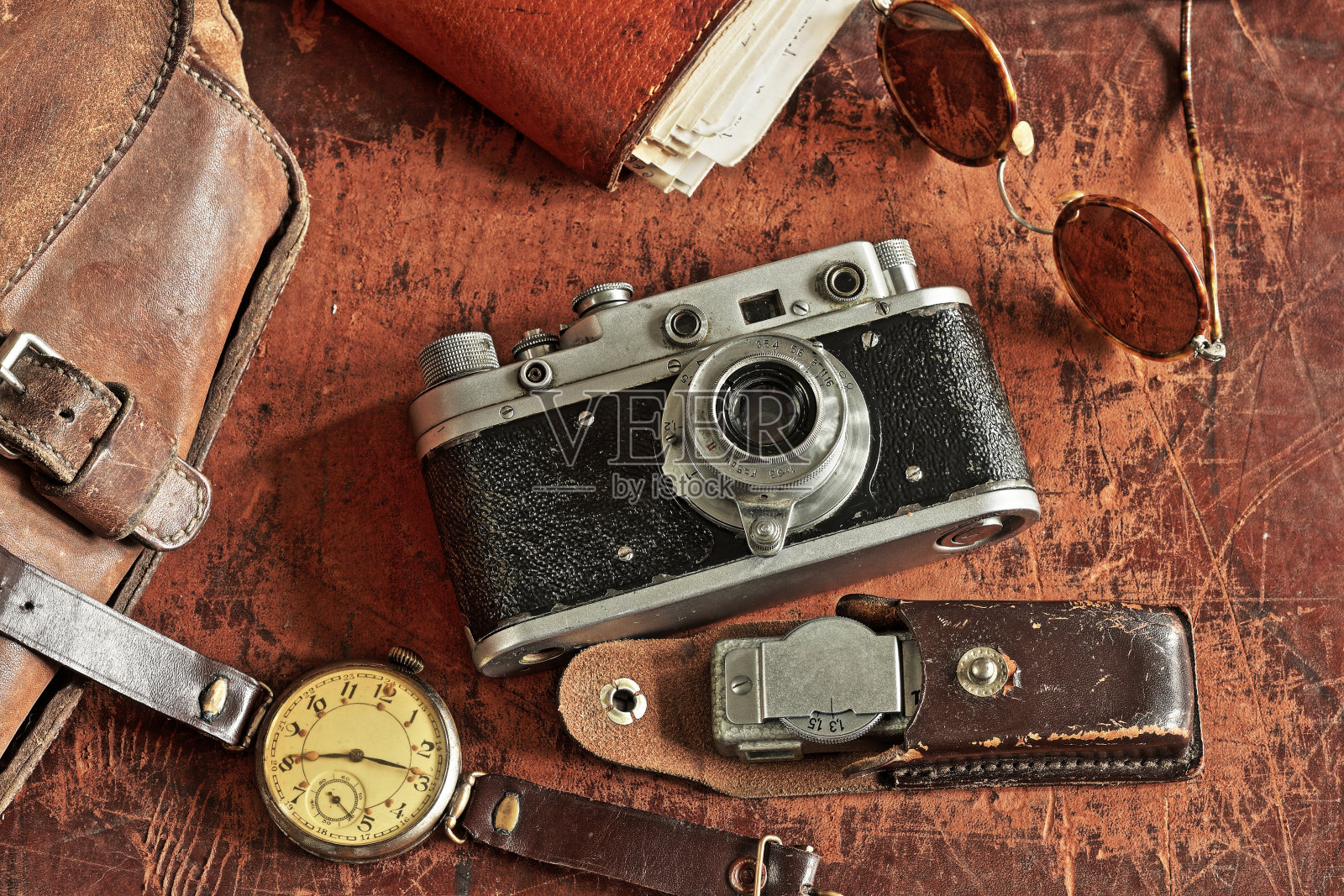 老式相机和曝光表照片摄影图片