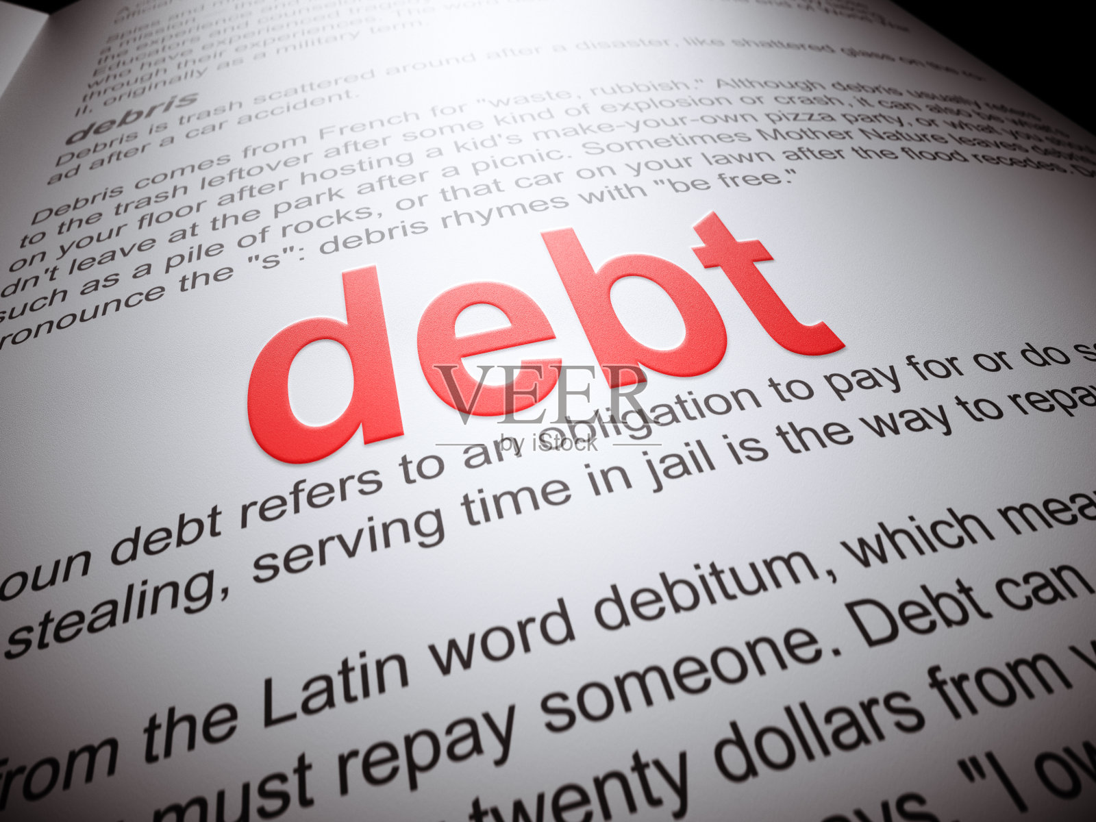 债务-字典系列照片摄影图片