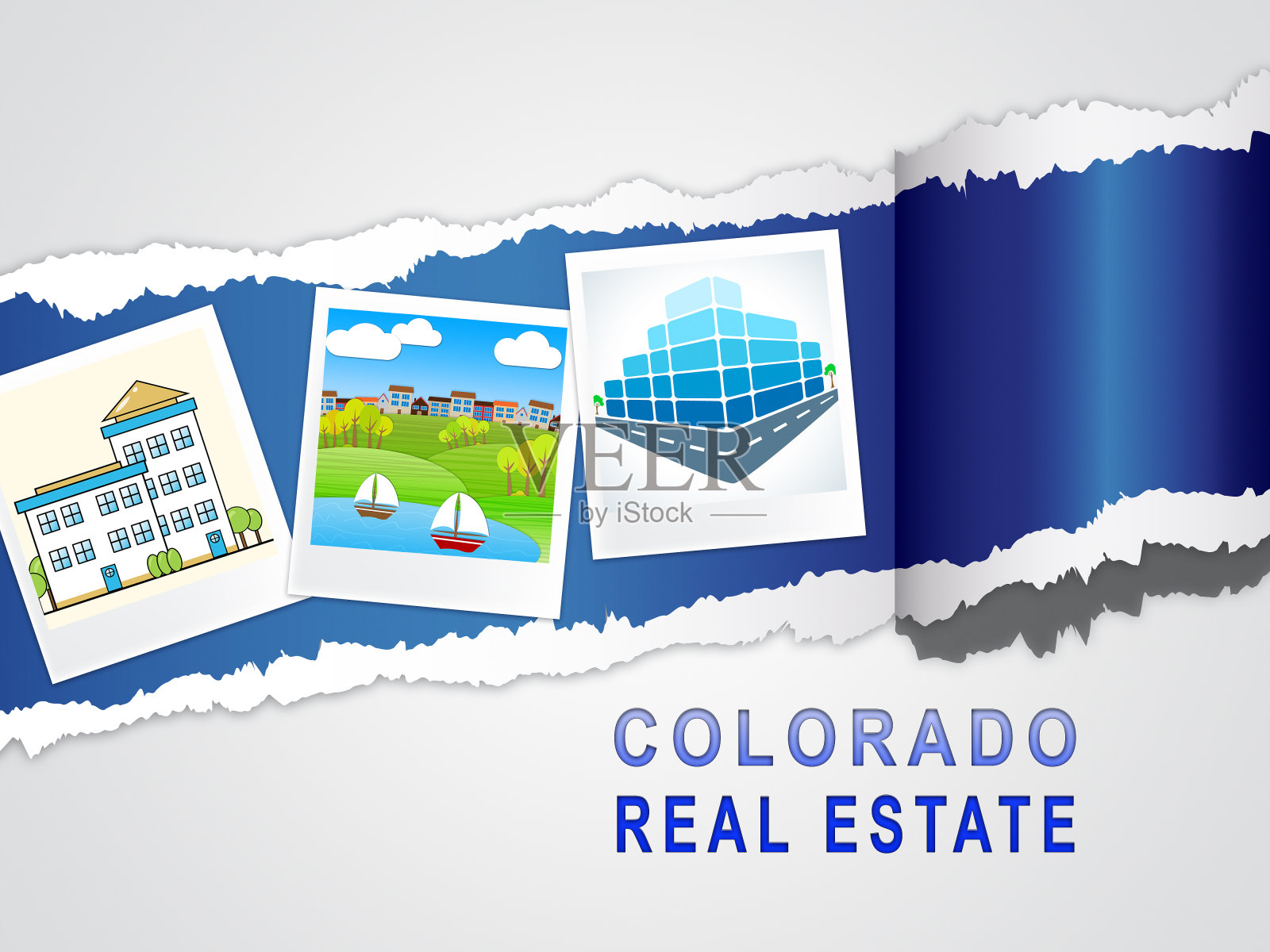 科罗拉多州房地产图像代表购买财产在丹佛美国- 3d插图照片摄影图片