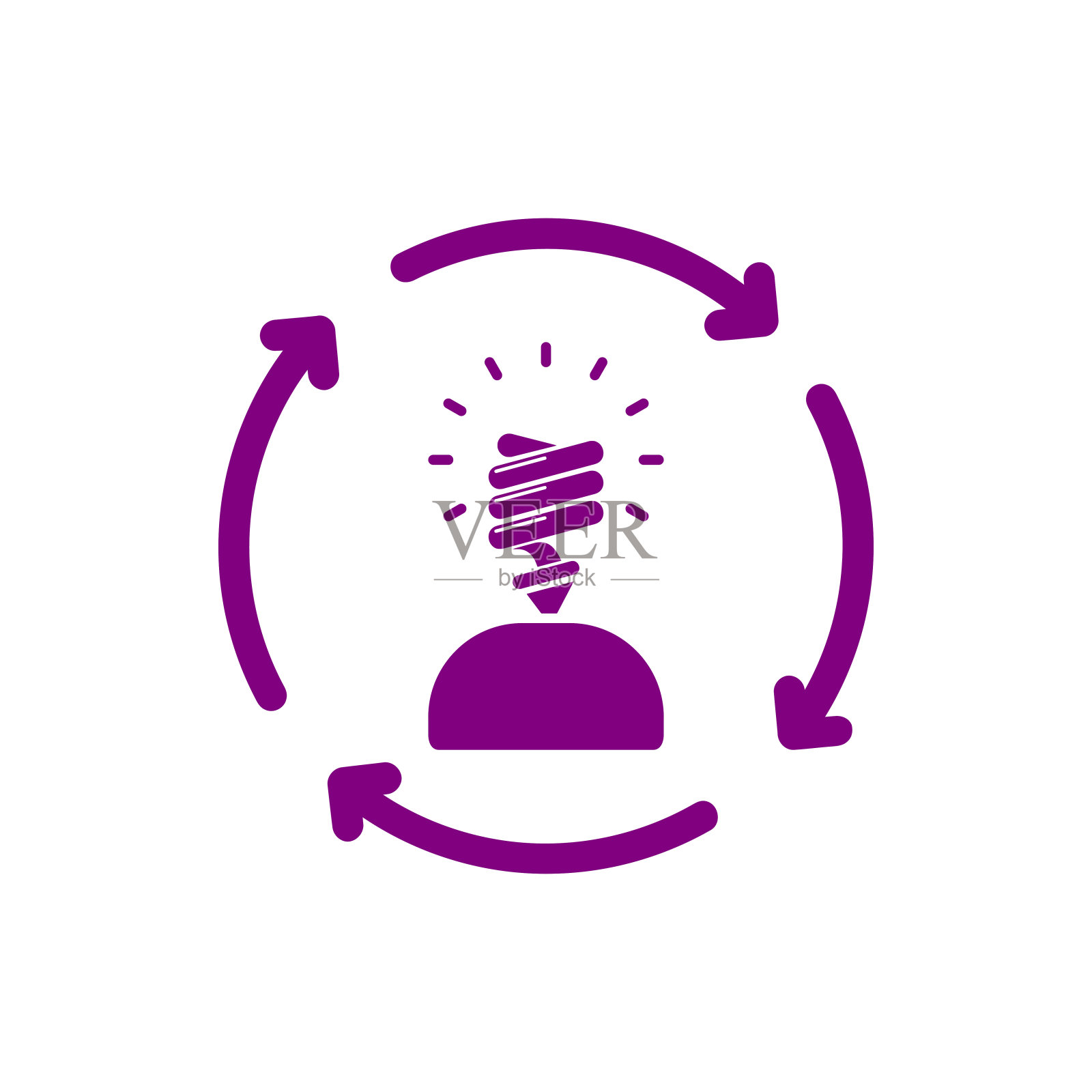 创意点子，商业点子，灯泡，灯泡，创意点子解决方案紫色图标图标素材