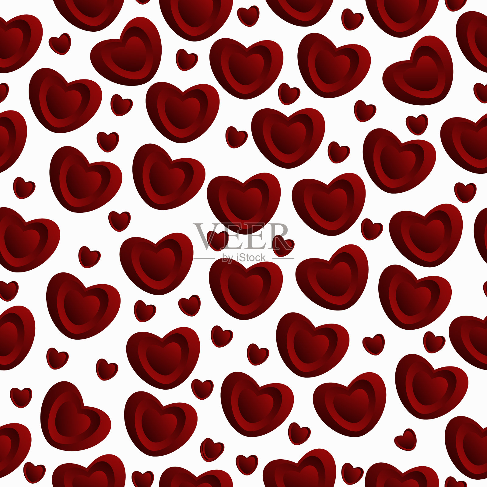 红色的心插画图片素材
