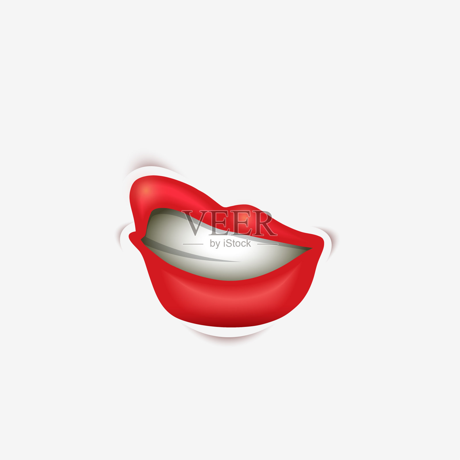 红嘴唇卷曲-矢量插图插画图片素材