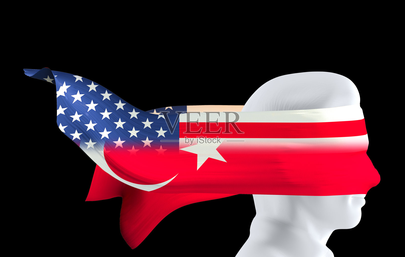 旗帜2面向ABD和土耳其插画图片素材