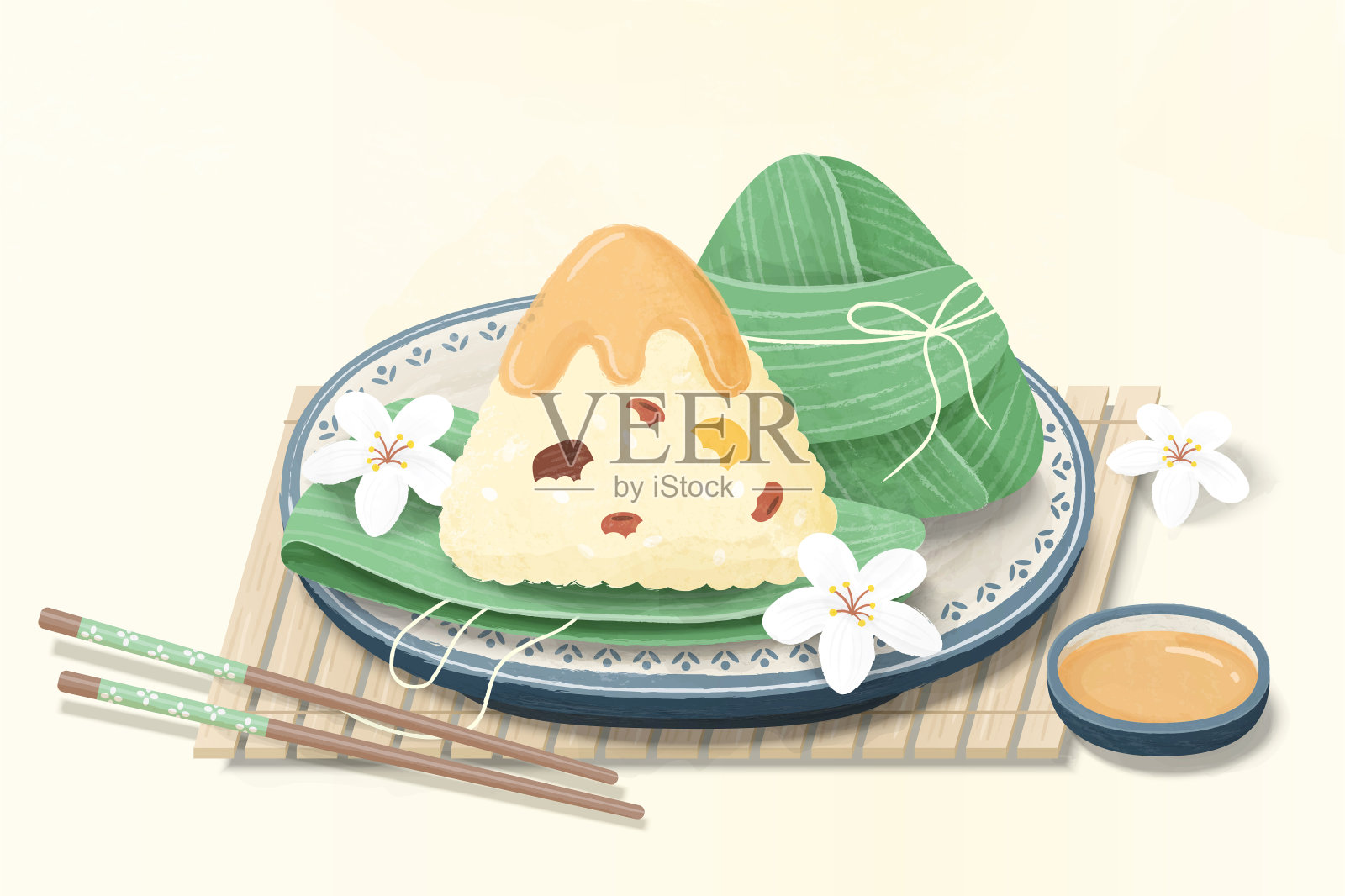 Delicious rice dumplings插画图片素材
