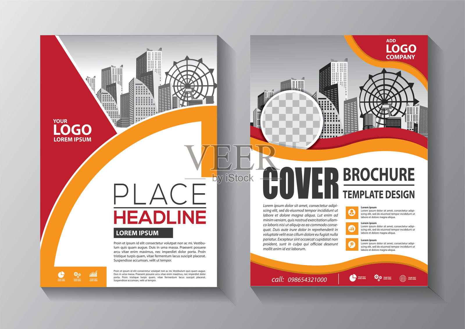 宣传册设计，封面现代布局，年度报告，海报，传单在A4彩色三角形，几何形状的技术，科学，市场与光背景设计模板素材