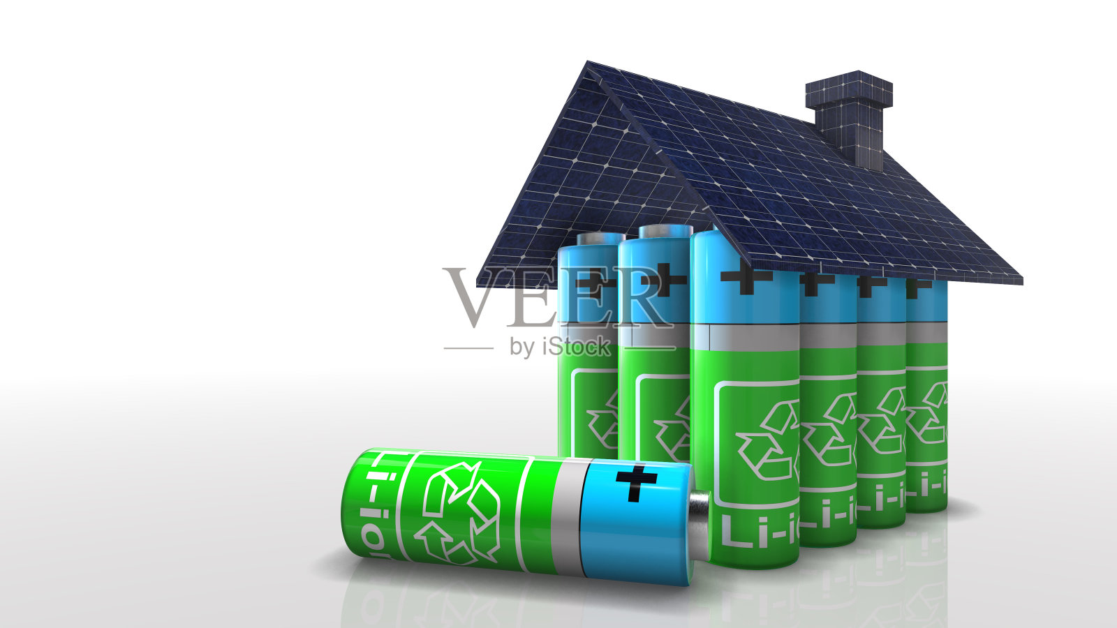 光伏电池太阳能板绿色可再生能源存储未来3d渲染照片摄影图片